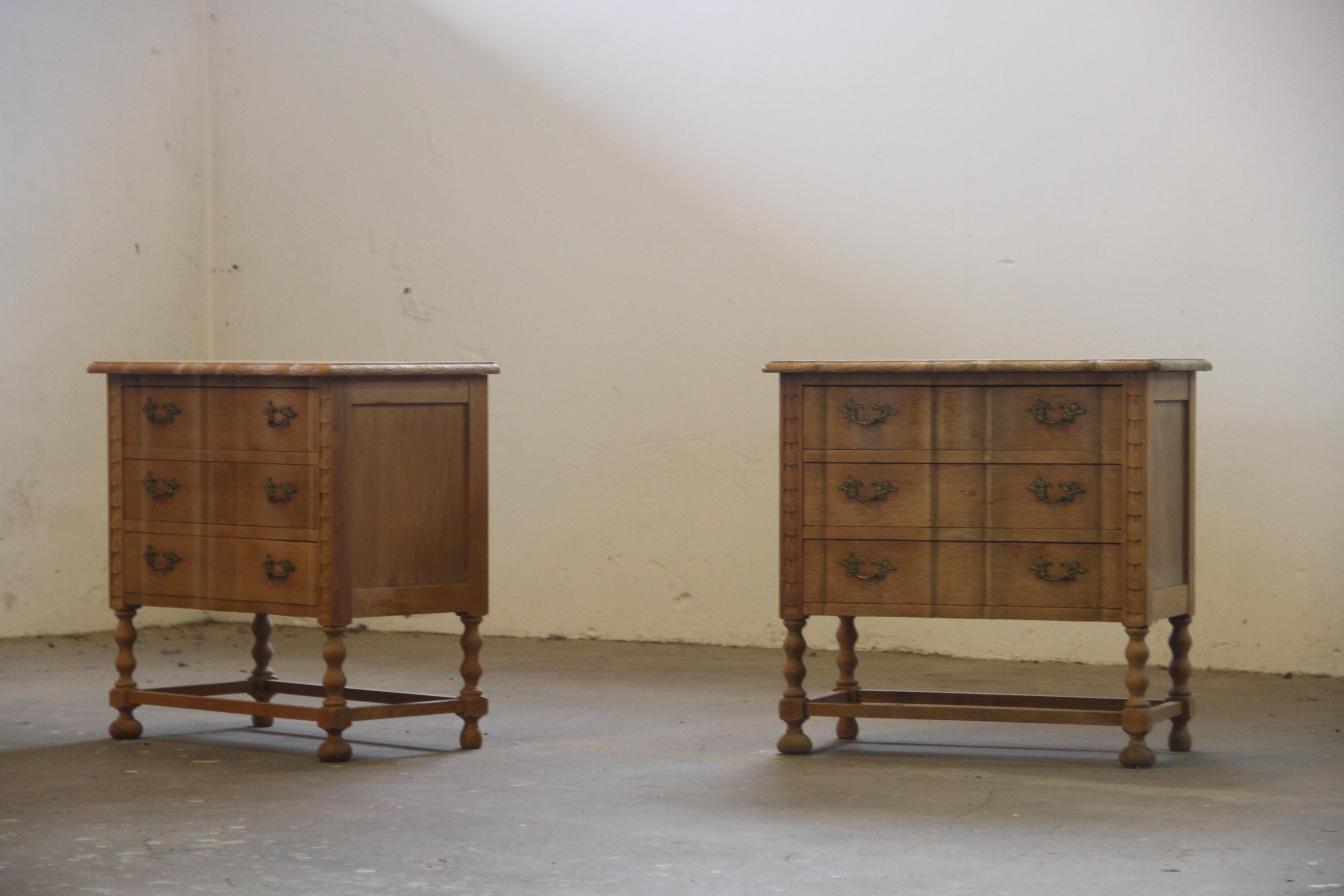 Danish Modern Oak Dressers in the style of Henning Kjærnulf, Bedside/Nightstand 3