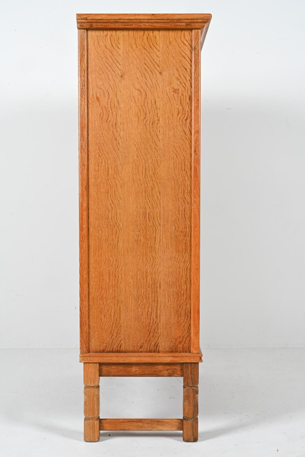 Danish Modern Oak Glass-Front Cabinet Attributed to Henning Kjærnulf 14