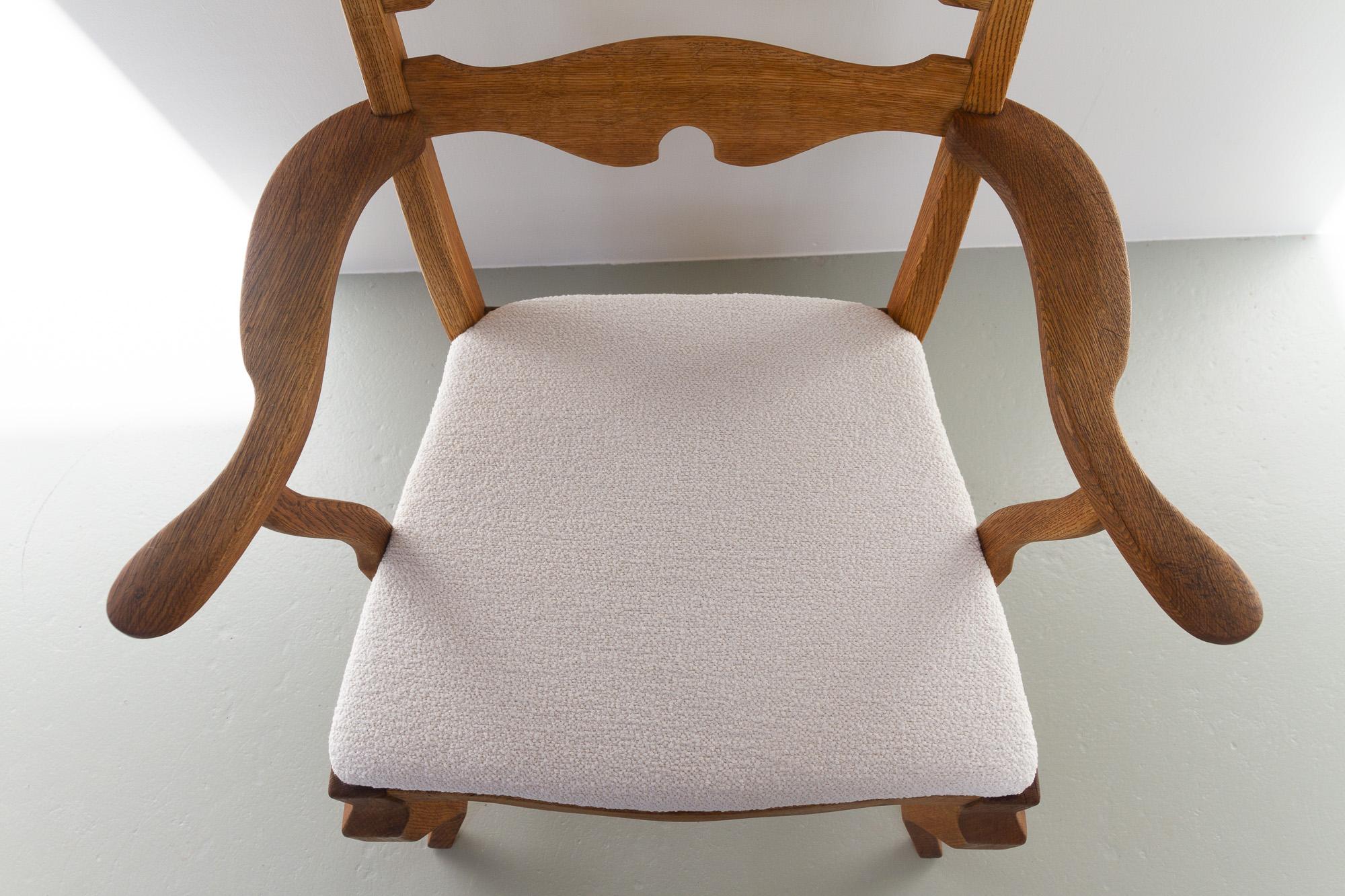 Danish Modern Oak Razorblade Armchair by Henning Kjærnulf for EG Møbler, 1960s 4