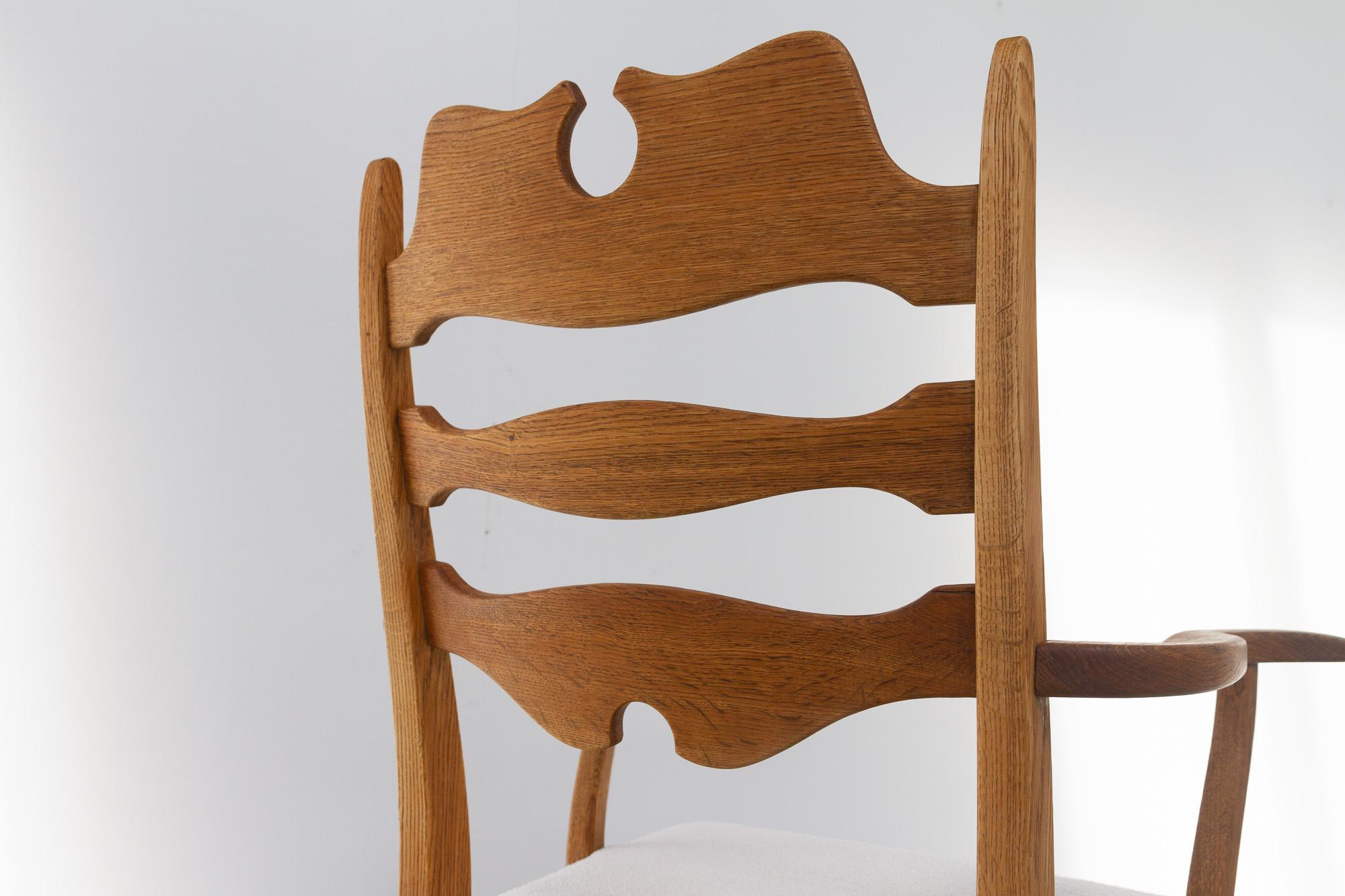 Danish Modern Oak Razorblade Armchair by Henning Kjærnulf for EG Møbler, 1960s 7