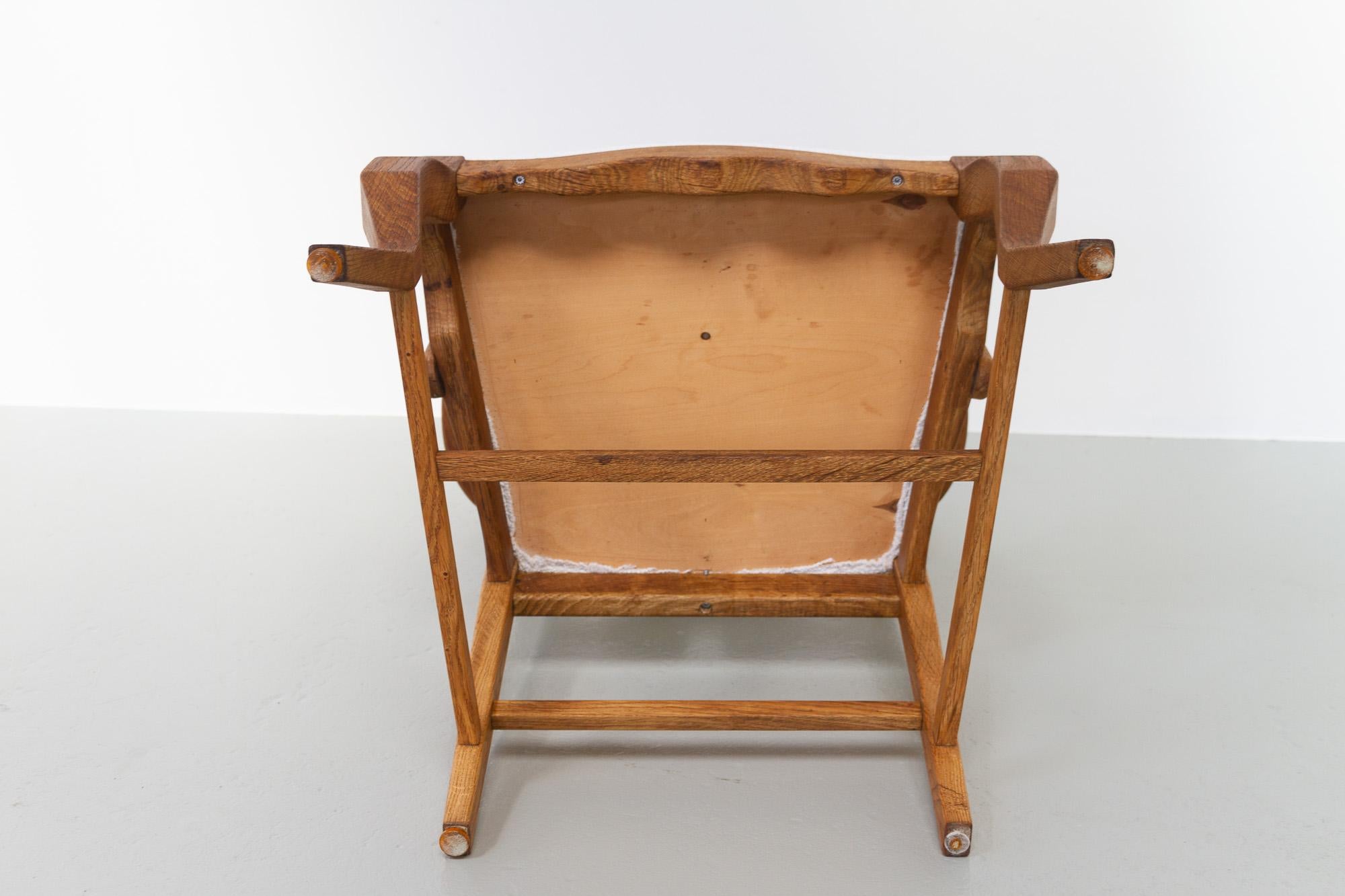 Danish Modern Oak Razorblade Armchair by Henning Kjærnulf for EG Møbler, 1960s 8