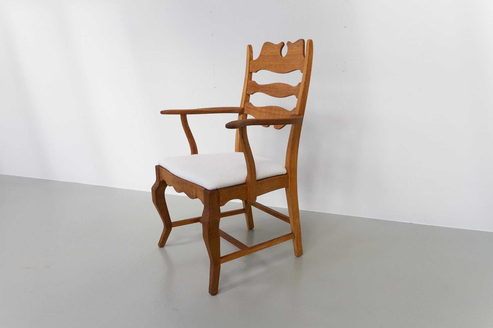 Danish Modern Oak Razorblade Armchair by Henning Kjærnulf for EG Møbler, 1960s 9