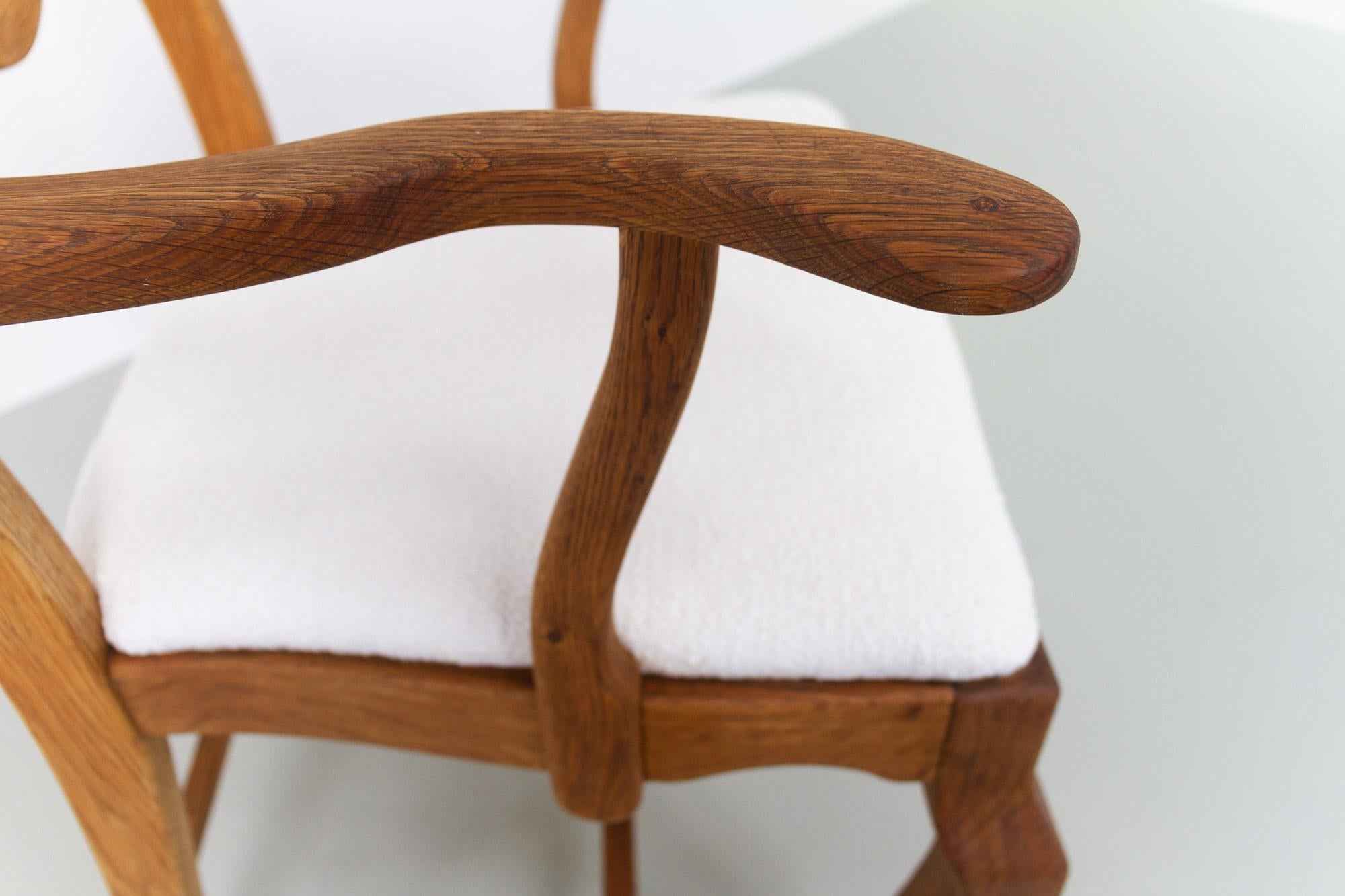 Danish Modern Oak Razorblade Armchair by Henning Kjærnulf for EG Møbler, 1960s 12