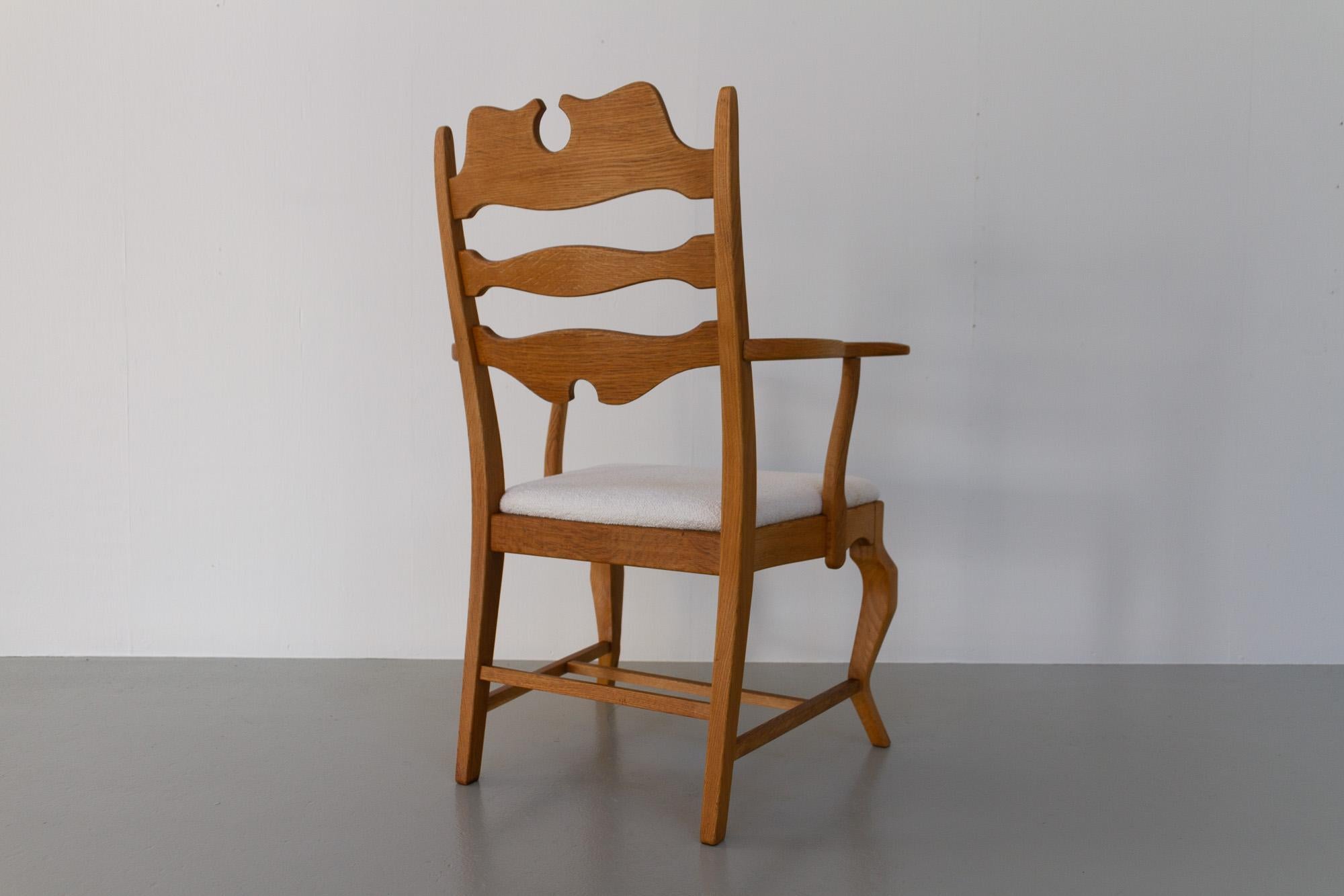 Danish Modern Oak Razorblade Armchair by Henning Kjærnulf for EG Møbler, 1960s 2