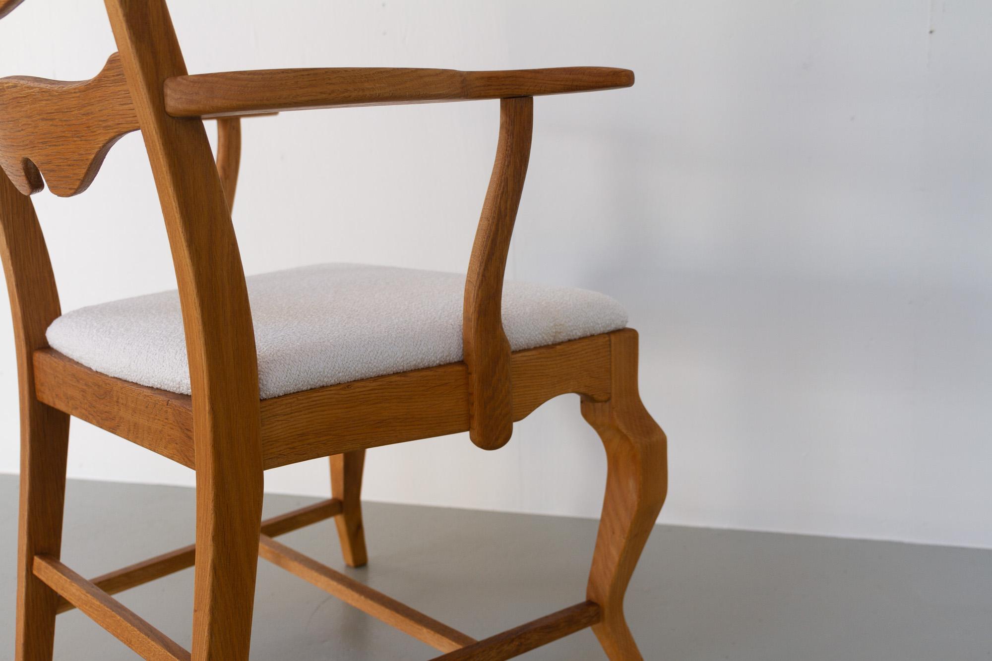 Danish Modern Oak Razorblade Armchair by Henning Kjærnulf for EG Møbler, 1960s 3