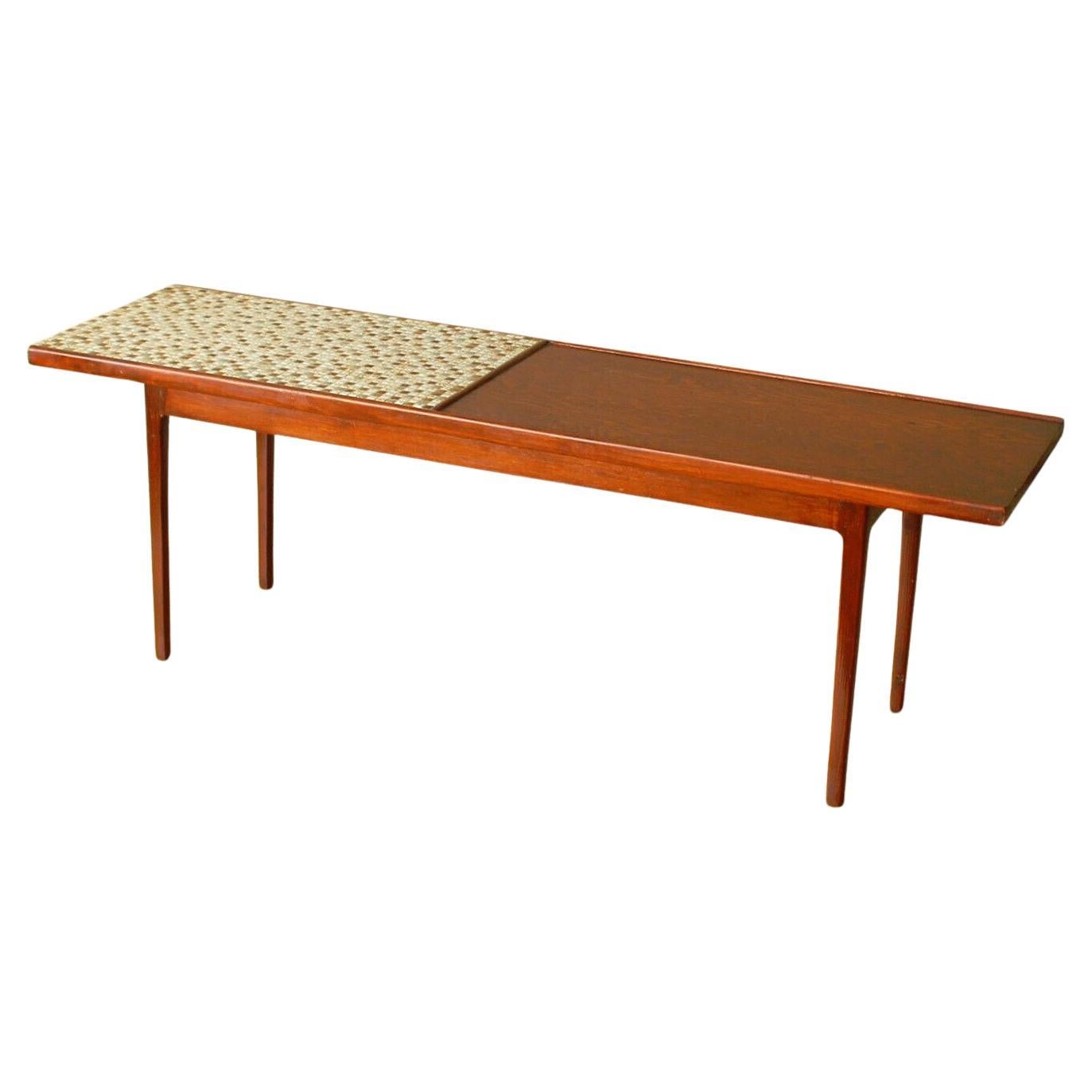 Table basse moderne danoise en chêne, bois de rose et mosaïque de carreaux incrustés ! MCM Wegner 1950s  en vente