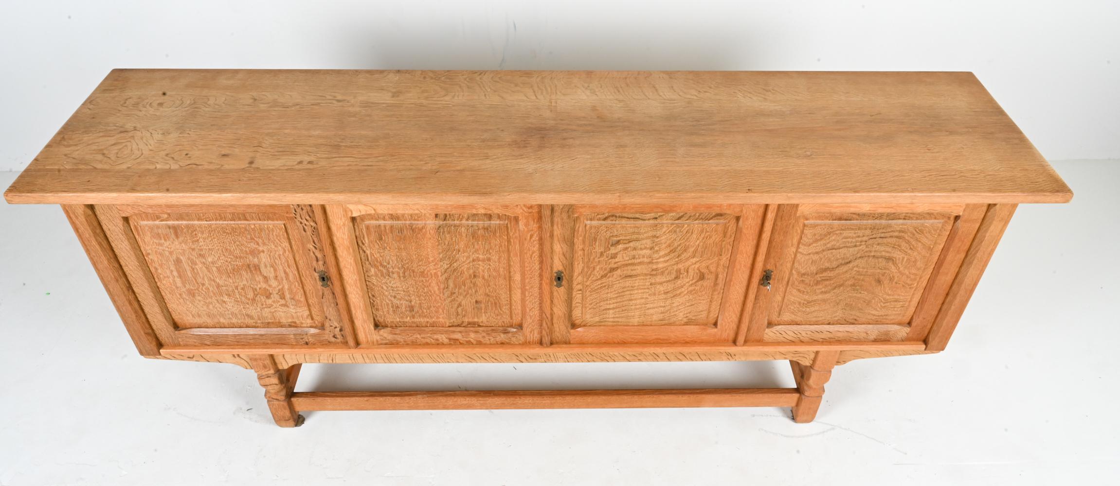 Danish Modern Oak Sideboard, Attributed to Henning Kjærnulf For Sale 5
