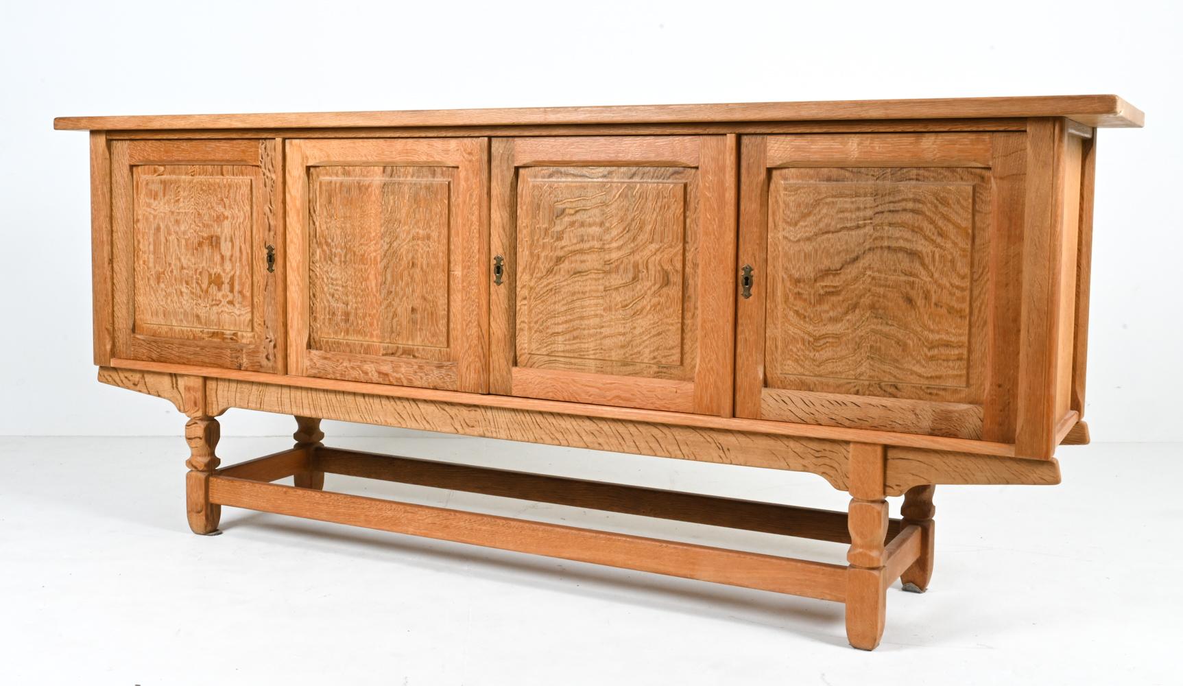 Scandinavian Modern Danish Modern Oak Sideboard, Attributed to Henning Kjærnulf For Sale