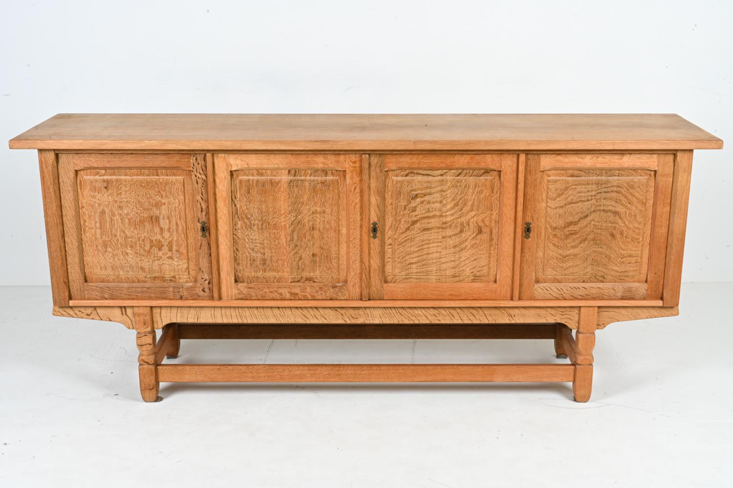 Danish Modern Oak Sideboard, Attributed to Henning Kjærnulf In Good Condition For Sale In Norwalk, CT
