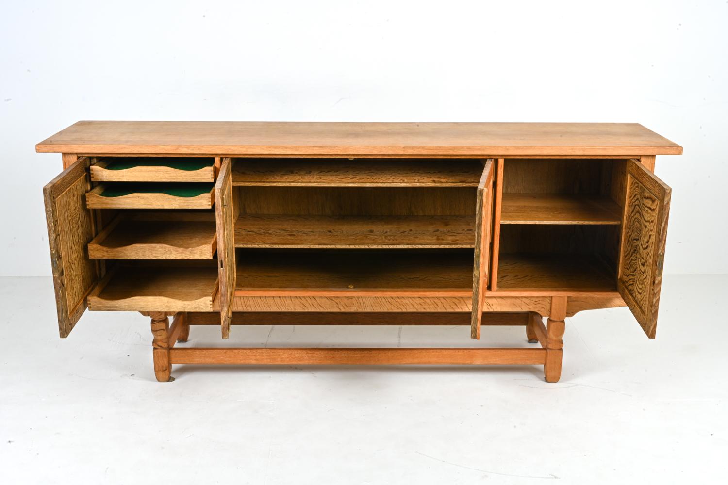 Danish Modern Oak Sideboard, Attributed to Henning Kjærnulf For Sale 1