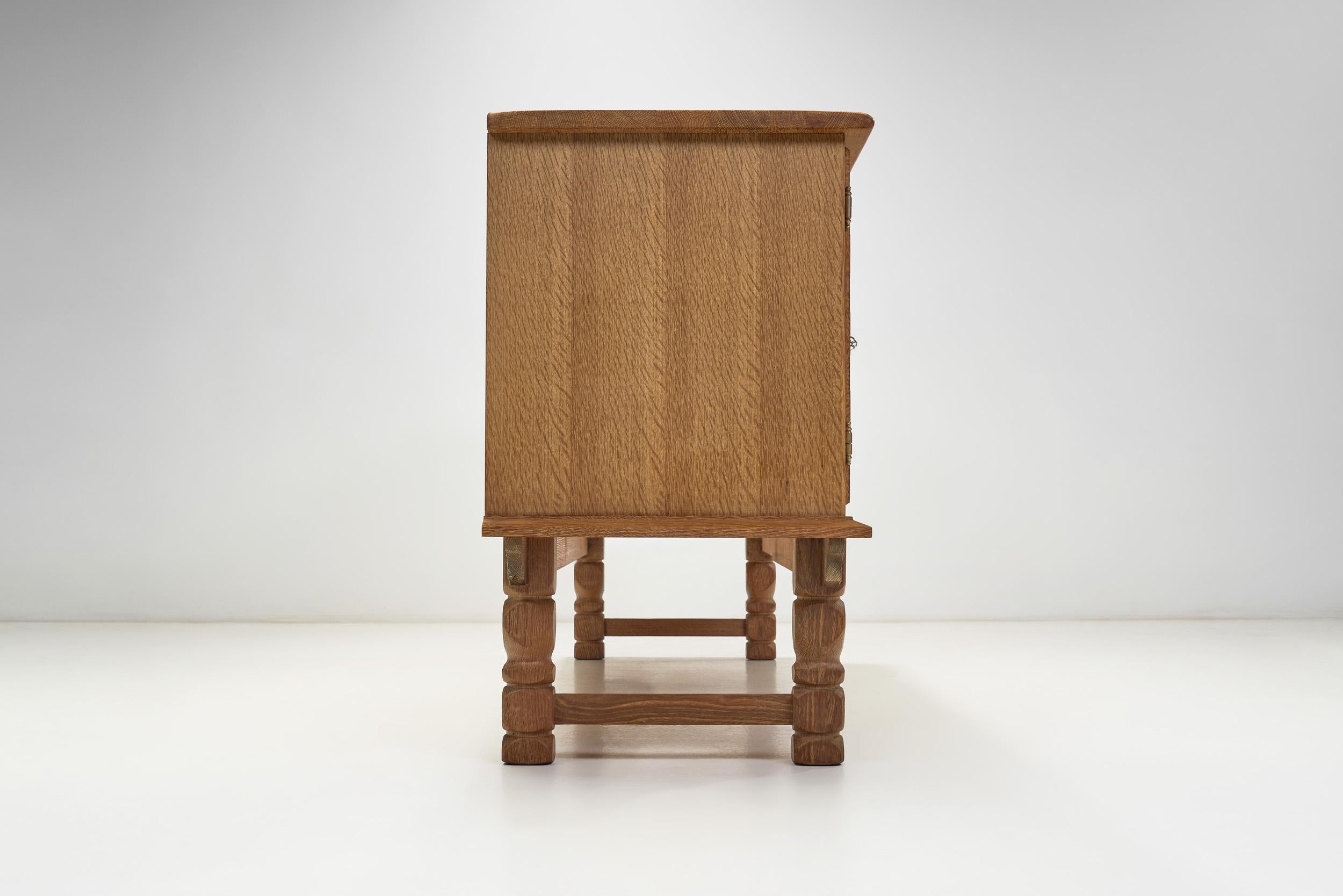 Danish Modern Oak Sideboard by Henning Kjærnulf (Attr.), Denmark ca 1970s 11