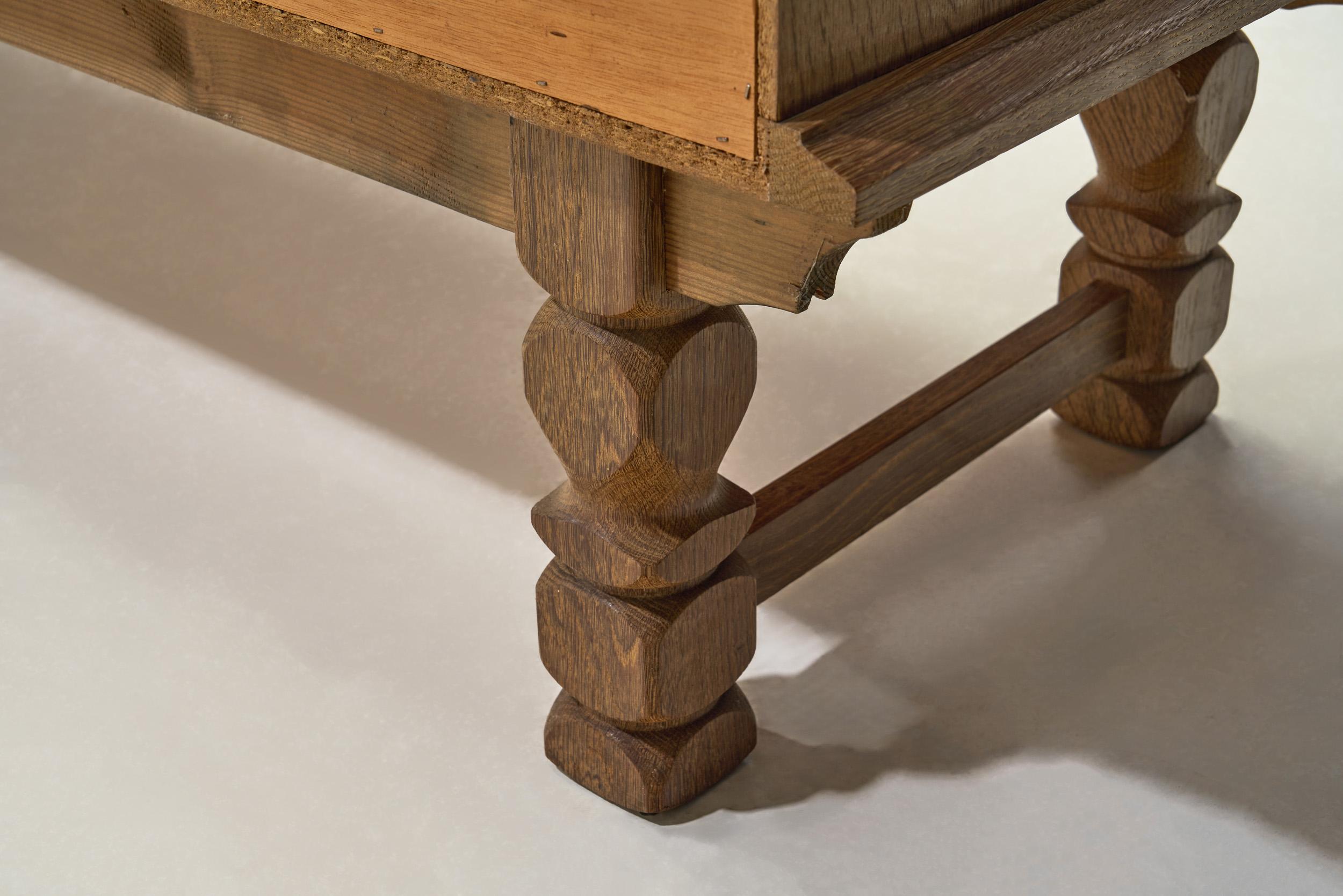 Danish Modern Oak Sideboard by Henning Kjærnulf (Attr.), Denmark ca 1970s 12