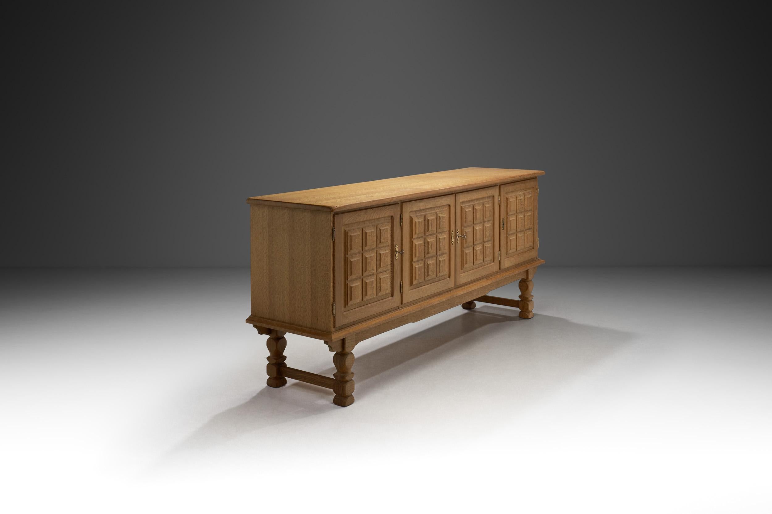 Late 20th Century Danish Modern Oak Sideboard by Henning Kjærnulf (Attr.), Denmark ca 1970s