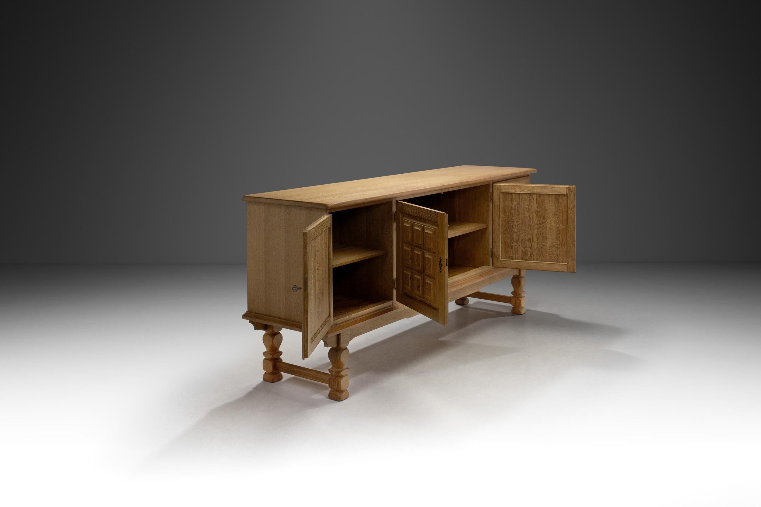 Danish Modern Oak Sideboard by Henning Kjærnulf (Attr.), Denmark ca 1970s 1