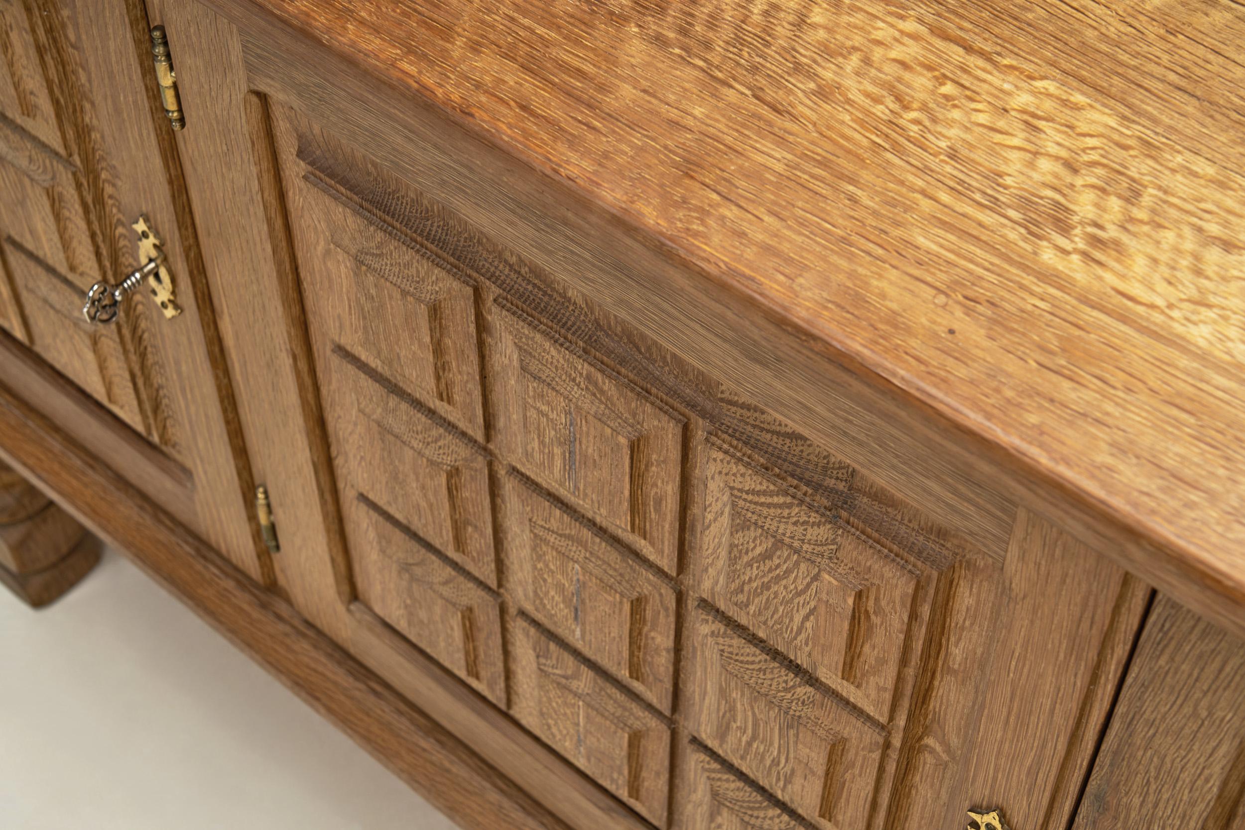 Danish Modern Oak Sideboard by Henning Kjærnulf (Attr.), Denmark ca 1970s 3