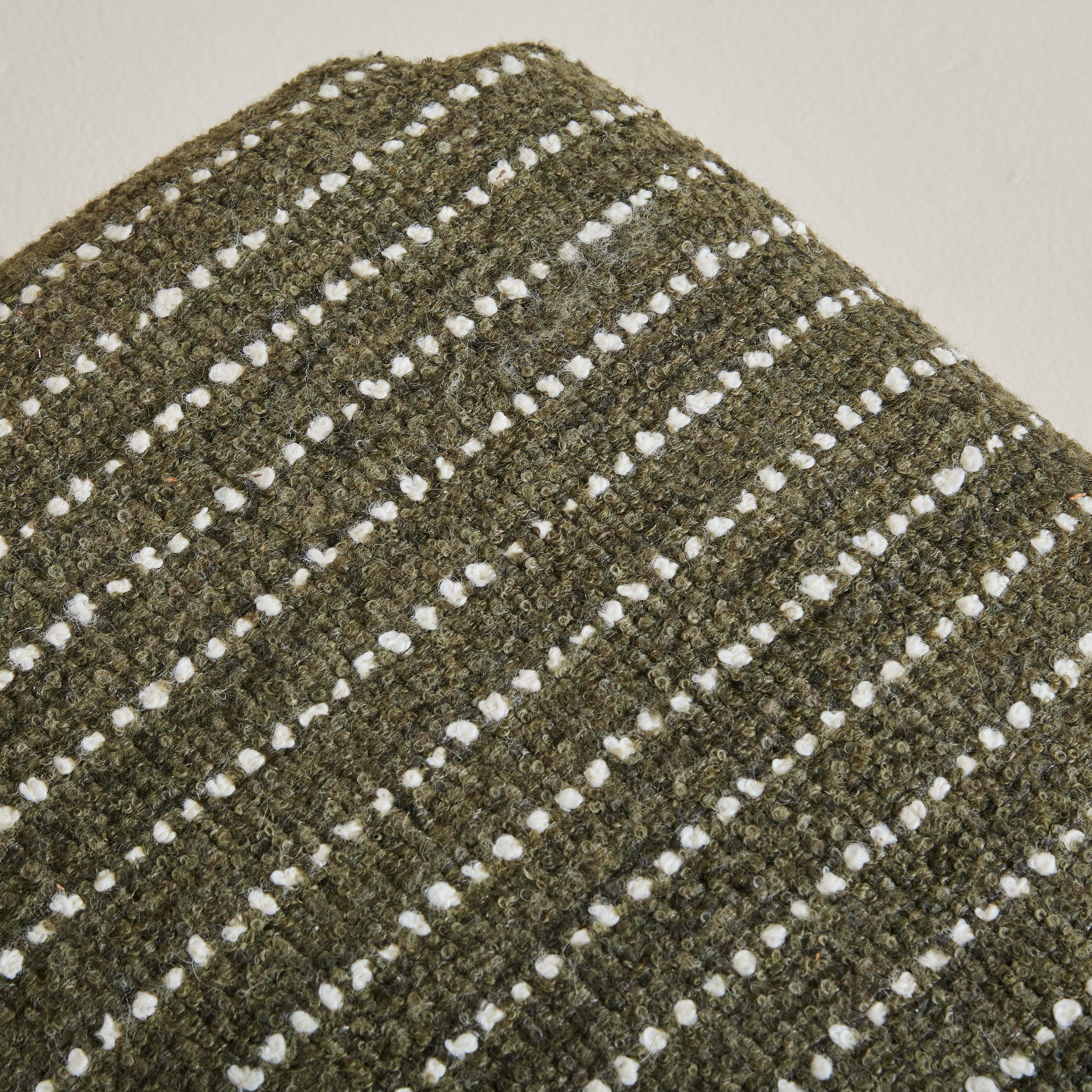 Danish Modern Oak Stool in Forest Green Wool, 1960s - 2 Available For Sale 2