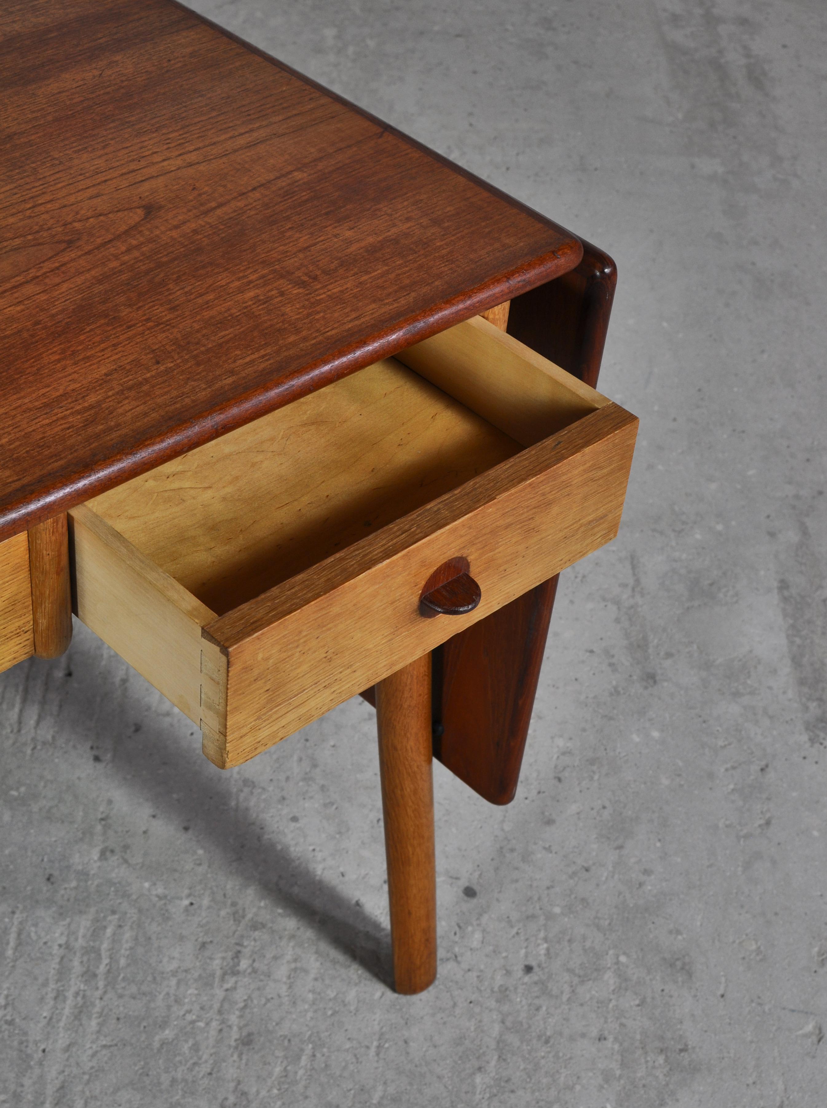 Danish Modern Oak & Teakwood Desk 