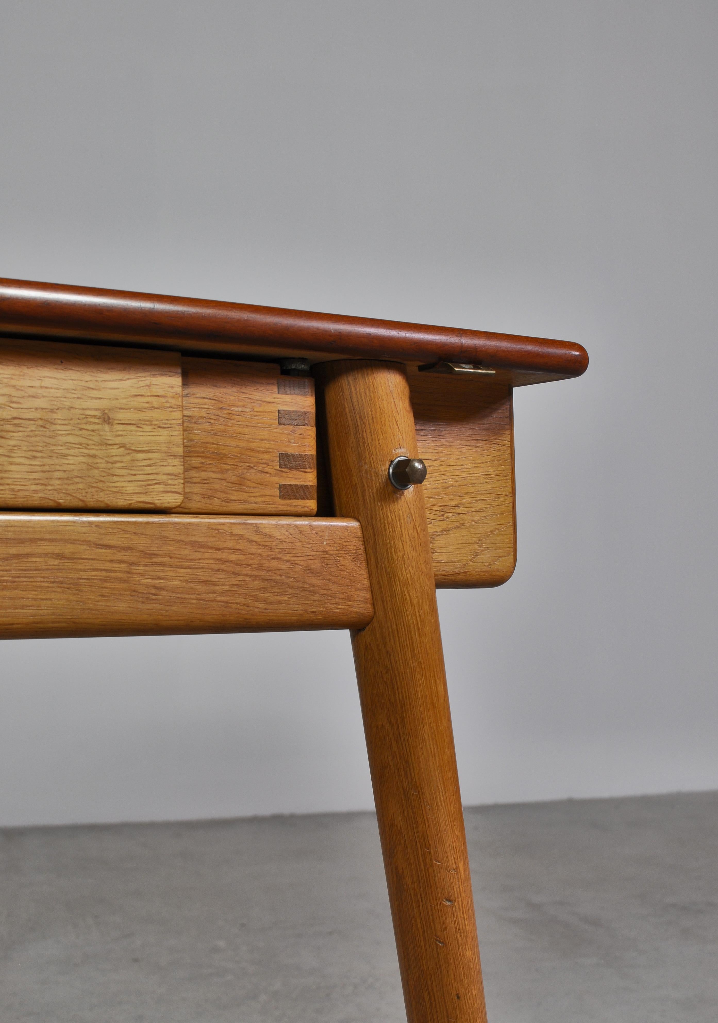 Danish Modern Oak & Teakwood Desk 