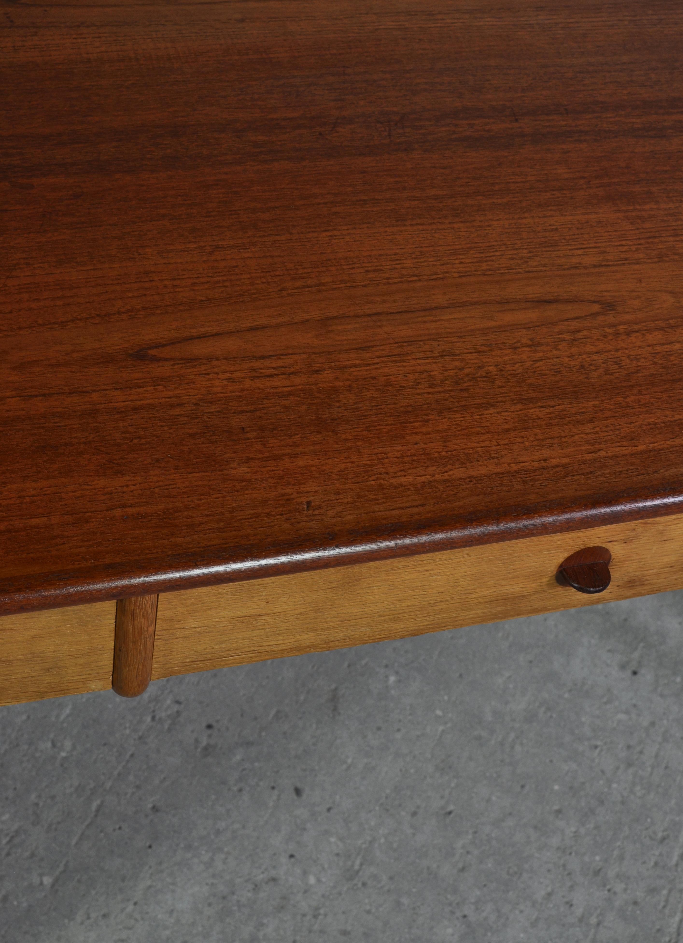 Danish Modern Oak & Teakwood Desk 