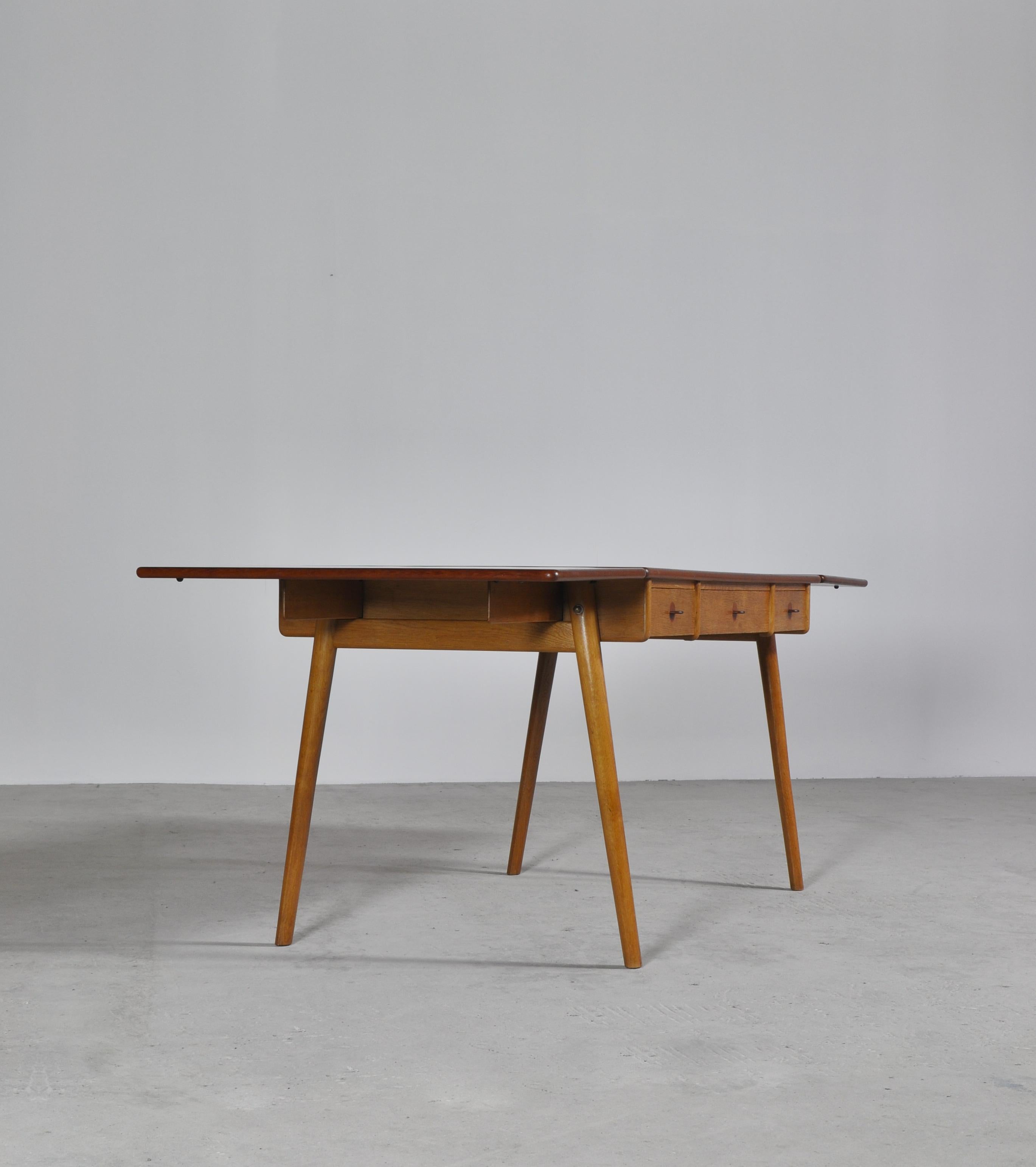 Mid-20th Century Danish Modern Oak & Teakwood Desk 