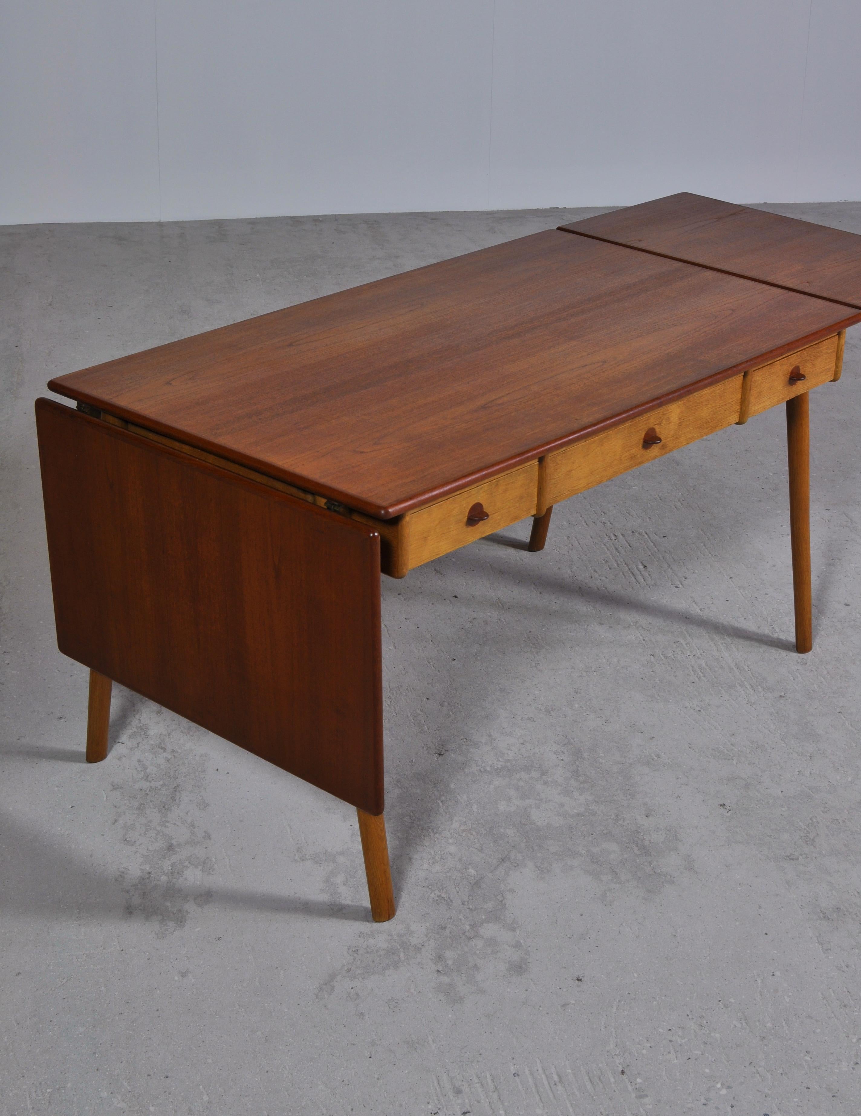 Danish Modern Oak & Teakwood Desk 