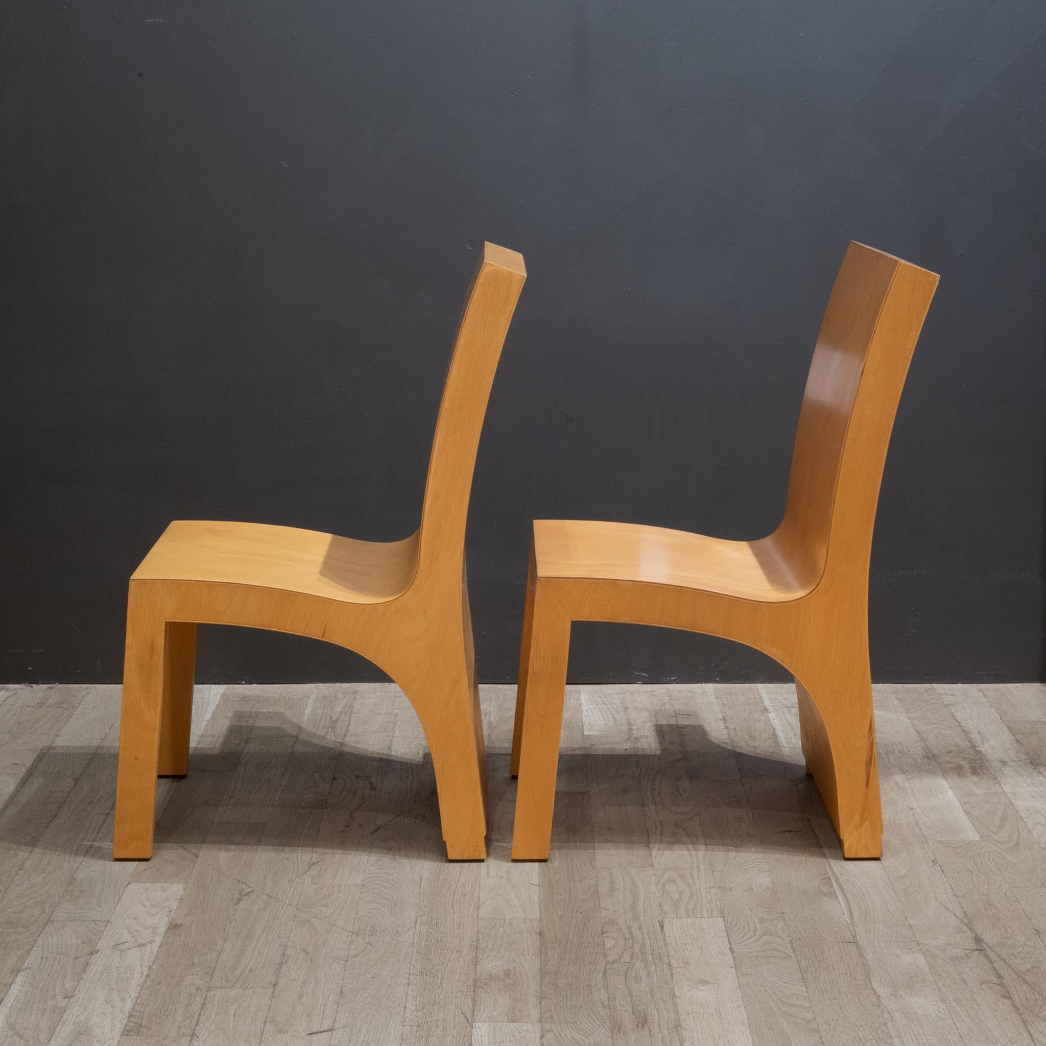 Danish Modern Oak Veneer Side Chairs 3