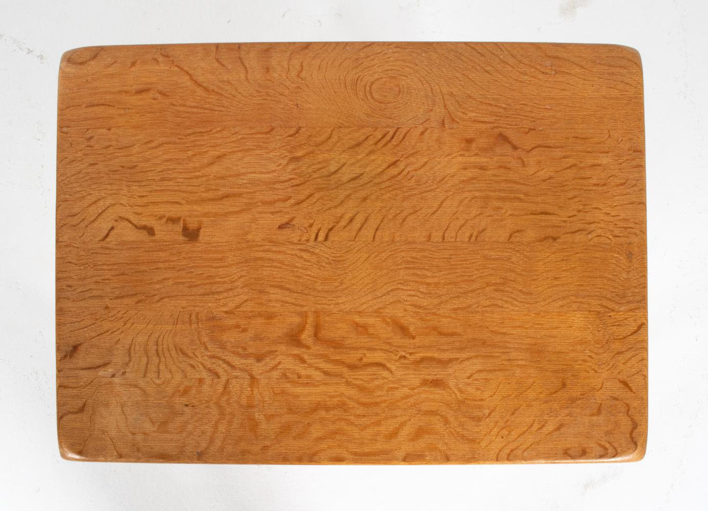 Danish Modern Oak & Wicker Sewing Table in the Manner of Henning Kjærnulf For Sale 5