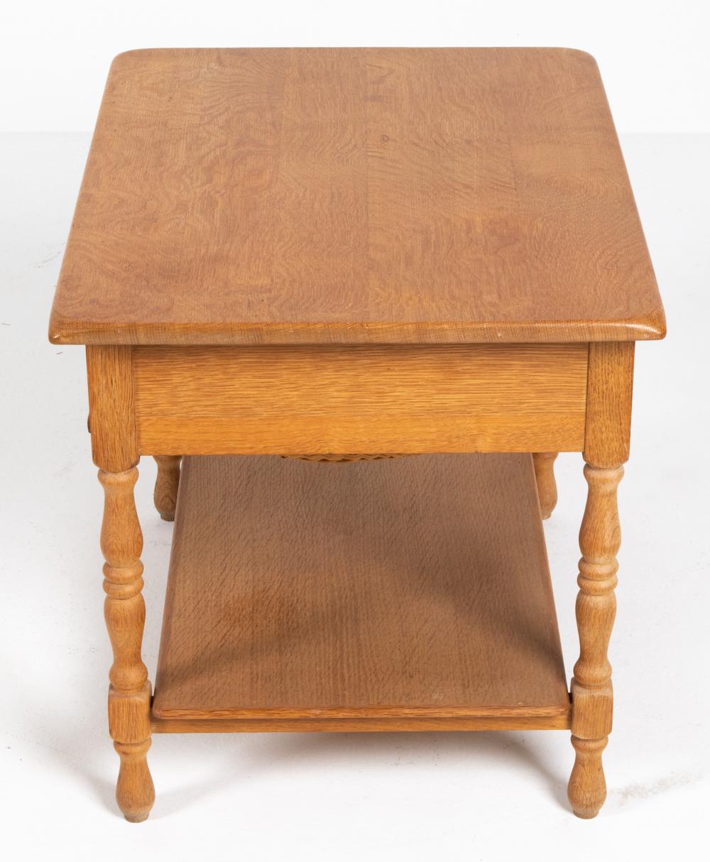 Danish Modern Oak & Wicker Sewing Table in the Manner of Henning Kjærnulf For Sale 6