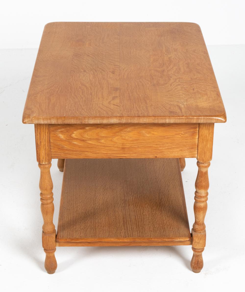 Danish Modern Oak & Wicker Sewing Table in the Manner of Henning Kjærnulf For Sale 10