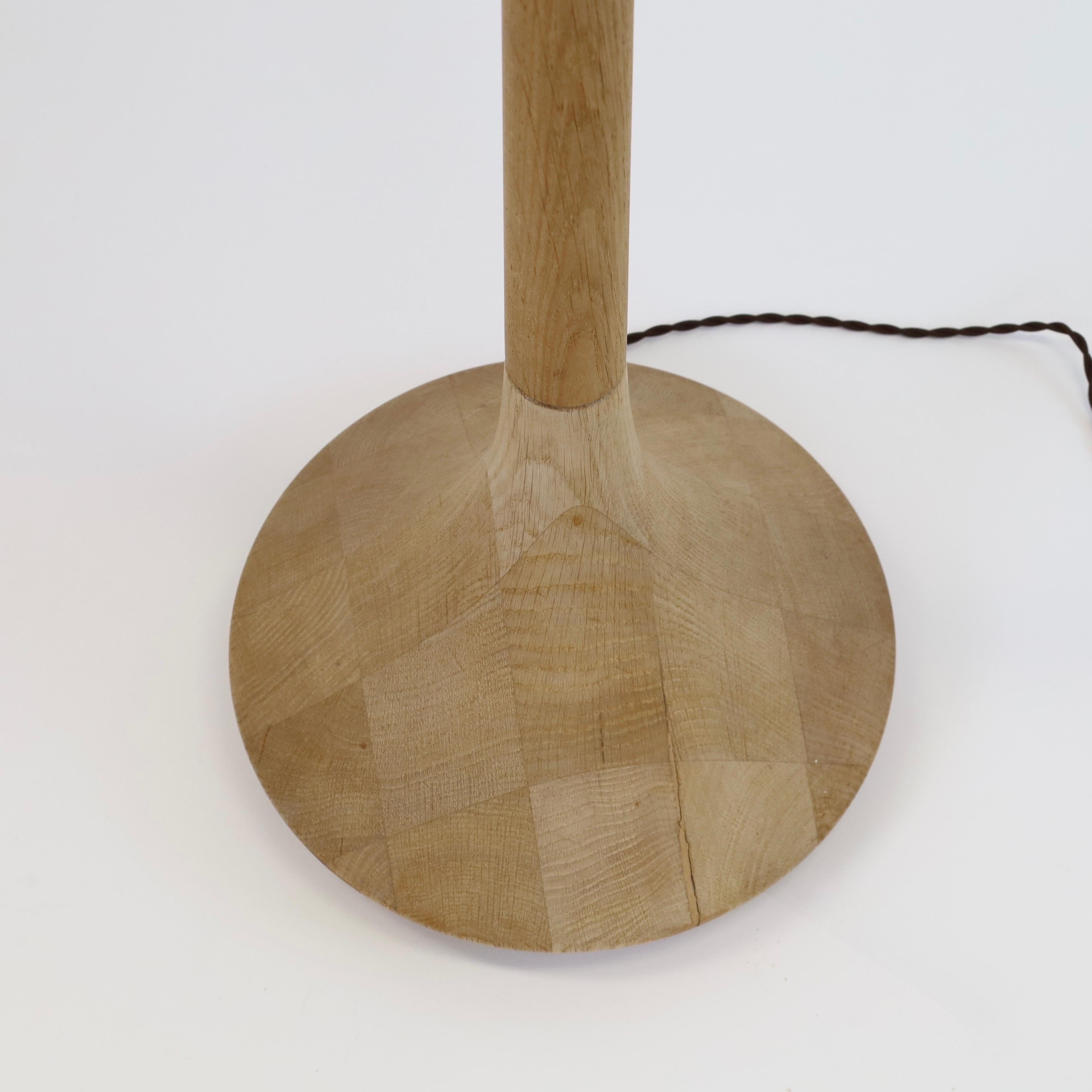 Mid-20th Century Danish Modern oak wood floor lamp by Lisbeth Brams, 1960s, Denmark For Sale