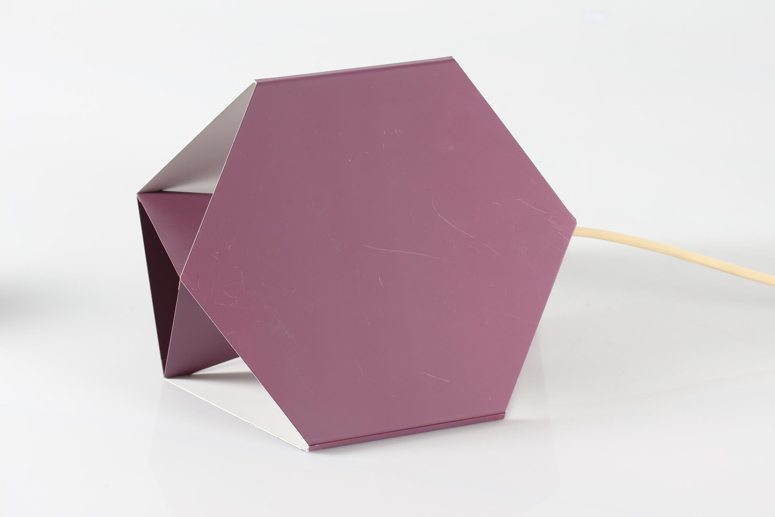 Mid-Century Modern Danish Modern Ole Panton Seks-Tre-Pendel of Metal + Purple lacquer by Lyfa 1960s For Sale