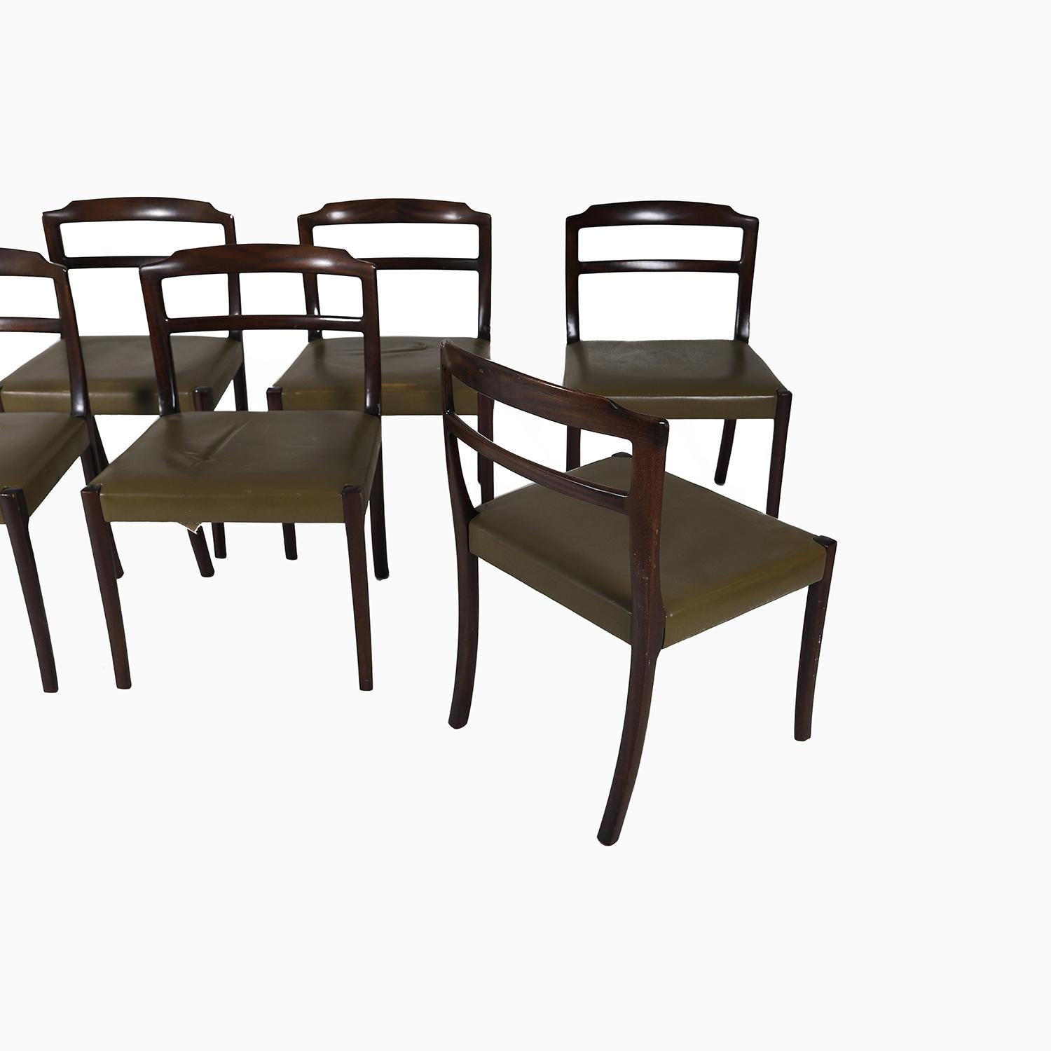 Scandinavian Danish Modern Ole Wanscher Dining Chairs For Sale