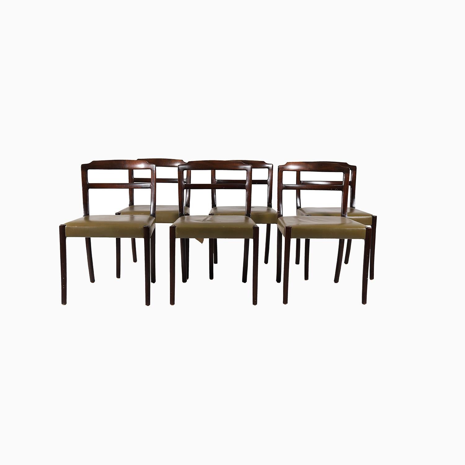 20th Century Danish Modern Ole Wanscher Dining Chairs For Sale