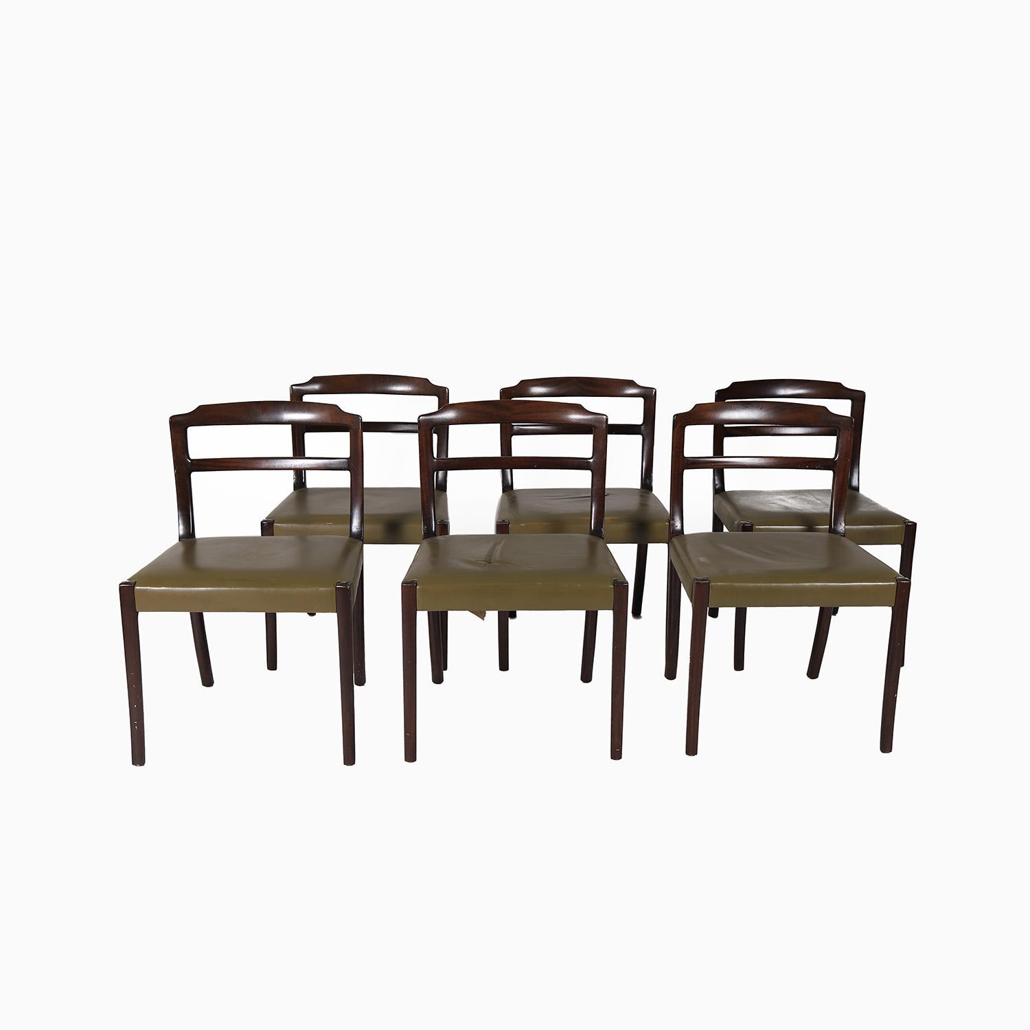 Mahogany Danish Modern Ole Wanscher Dining Chairs For Sale