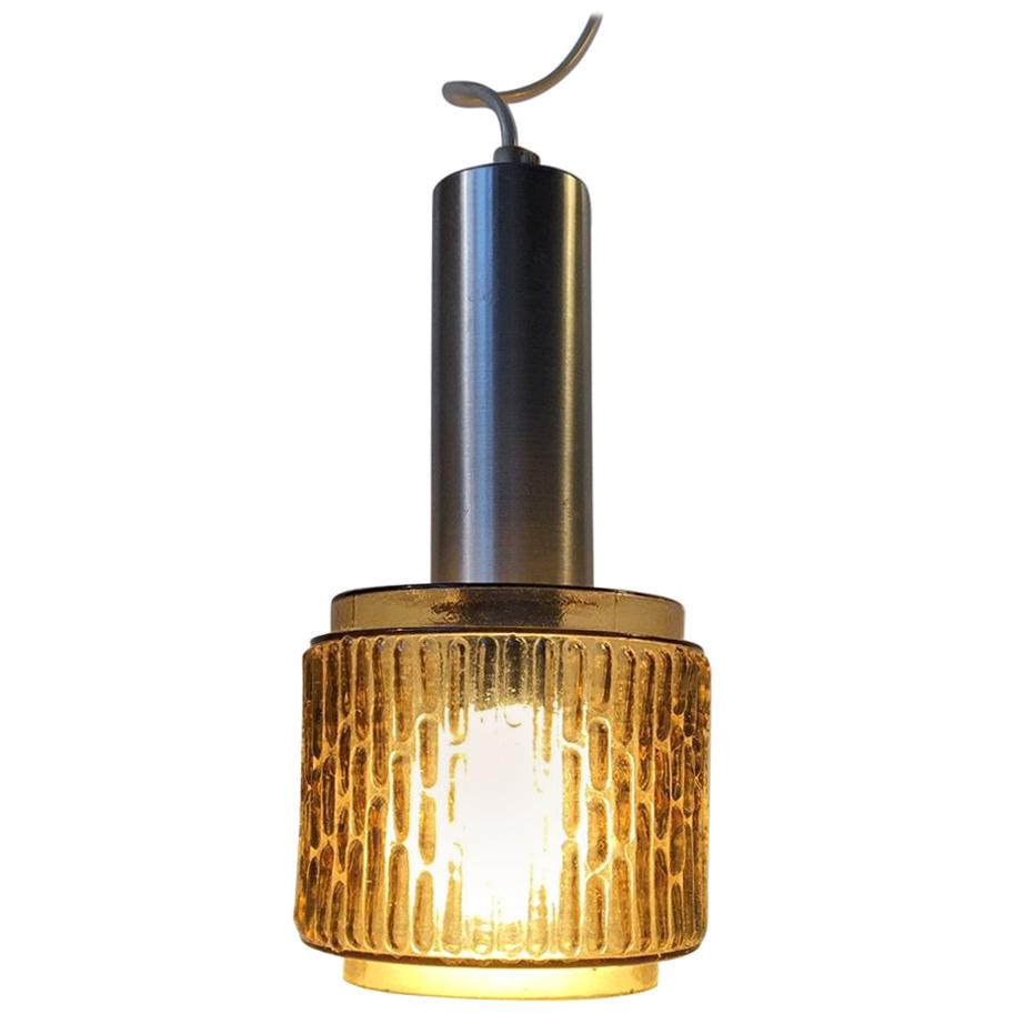 Lampada a sospensione moderna danese in vetro verde oliva, anni '60