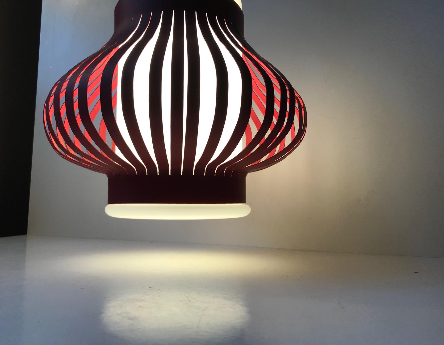 Danish Modern 'Opal Lamella' Pendant Lamp by Svend Aage Holm Sorensen, 1950s In Good Condition For Sale In Esbjerg, DK