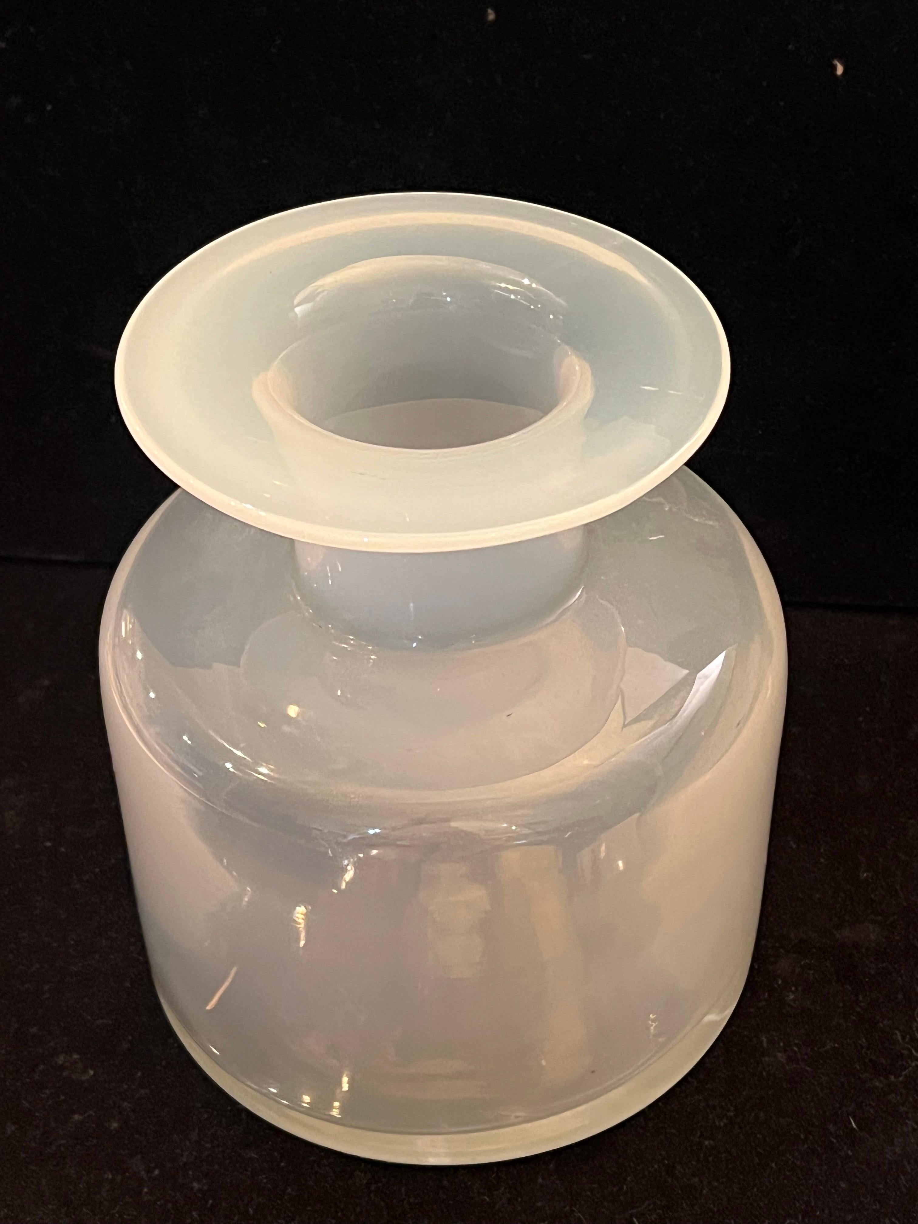 20th Century Danish Modern Opalescent Wide Rim Blown Glass Gulvase by Holmegaard