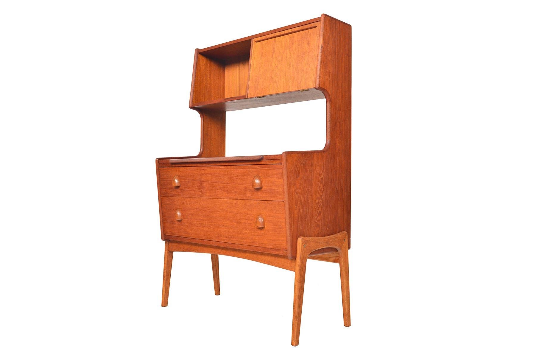 20th Century Danish Modern Open Center Teak Secretary Desk