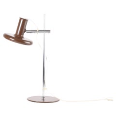Danish Modern "Optima" Desk Table Lamp in Brown by Fog & Mørup Adjustable, 1970s