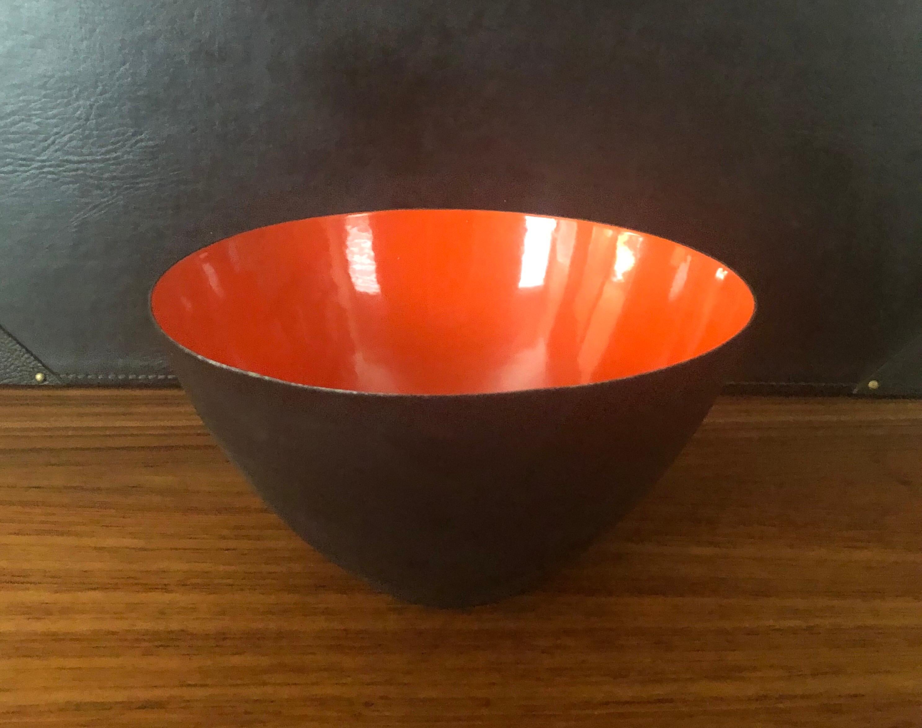 Danese Ciotola moderna danese in smalto arancione Krenit di Herbert Krenchel per Torben Orskov in vendita