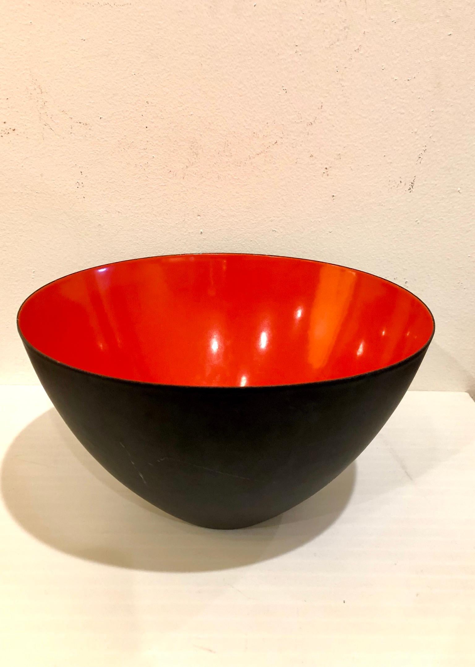 Danish Modern Orange Krenit Bowl by Herbert Krenchel for Torben Orskov In Good Condition In San Diego, CA