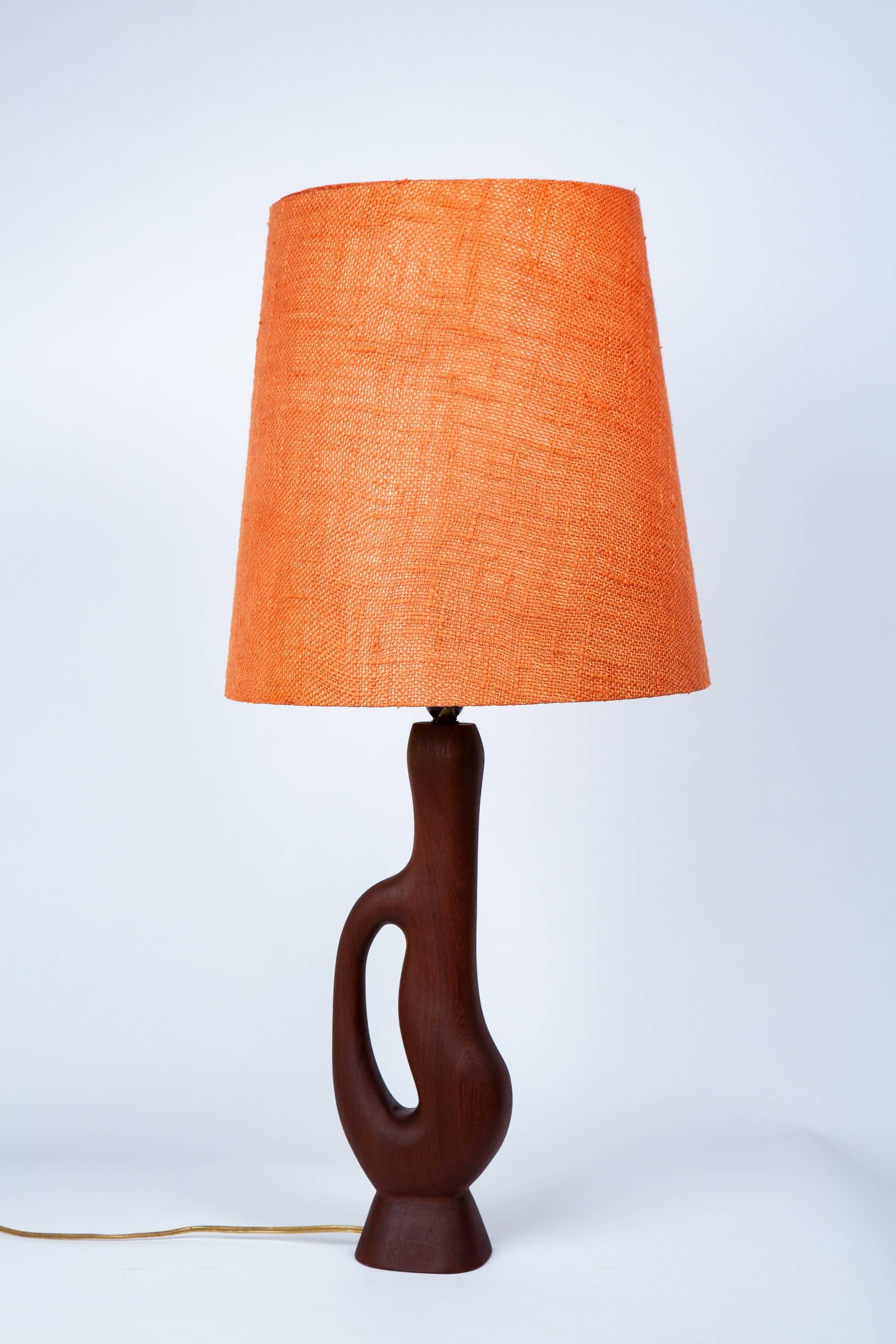 Danish Modern Organic Form Teak Lamps by ESA Denmark In Good Condition For Sale In New York, NY