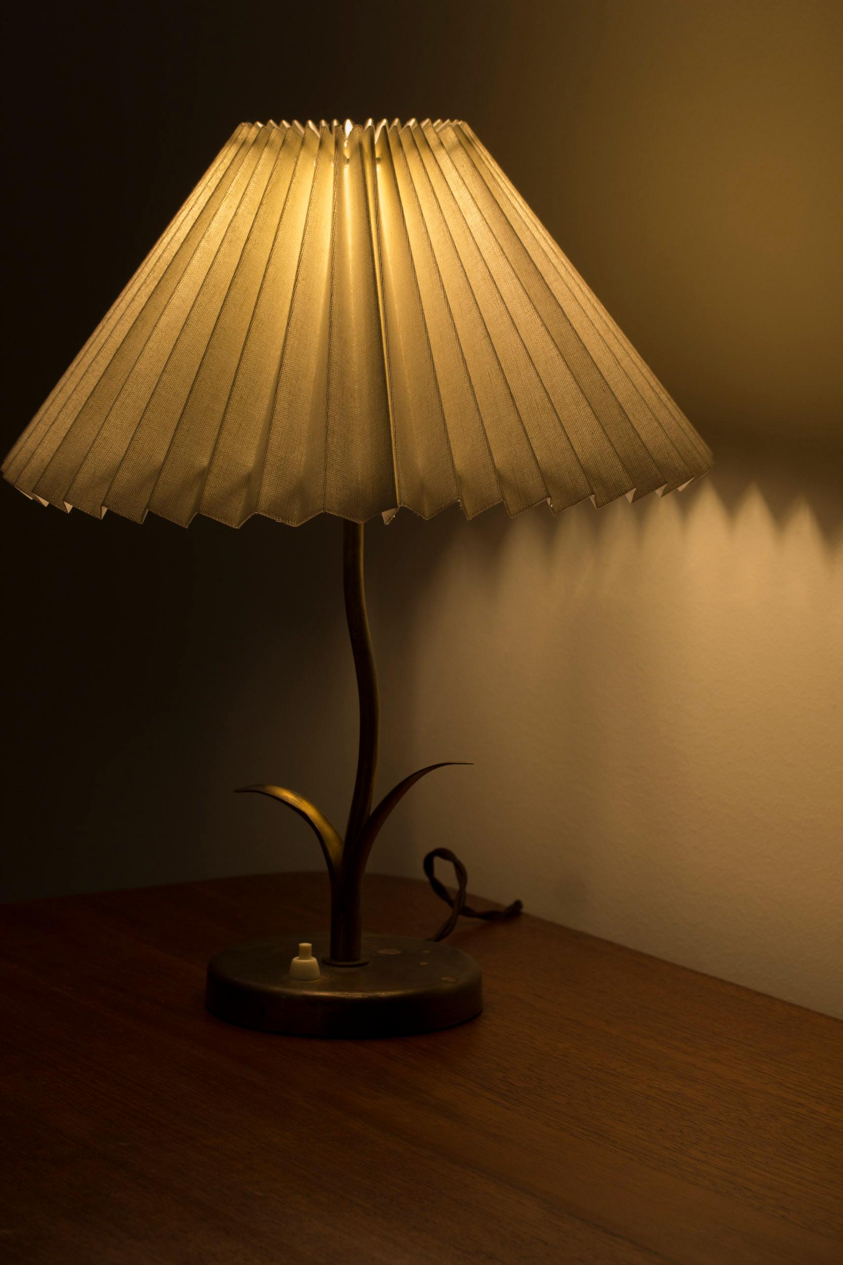 Milieu du XXe siècle Lampe de table moderne danoise organique en laiton 