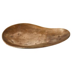 Large Danish Modern Organic Shaped Tray / Vide-Poche in Patinated Bronze, 1940s