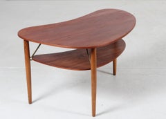 Danish Modern Organically Shaped Coffee Table of Teak and Beech, Denmark, 1950s
