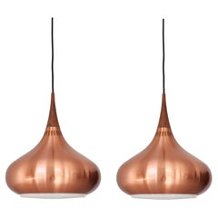 Vintage Danish Modern "Orient Major" Pendants in Patinated Copper by Jo Hammerborg, 1963