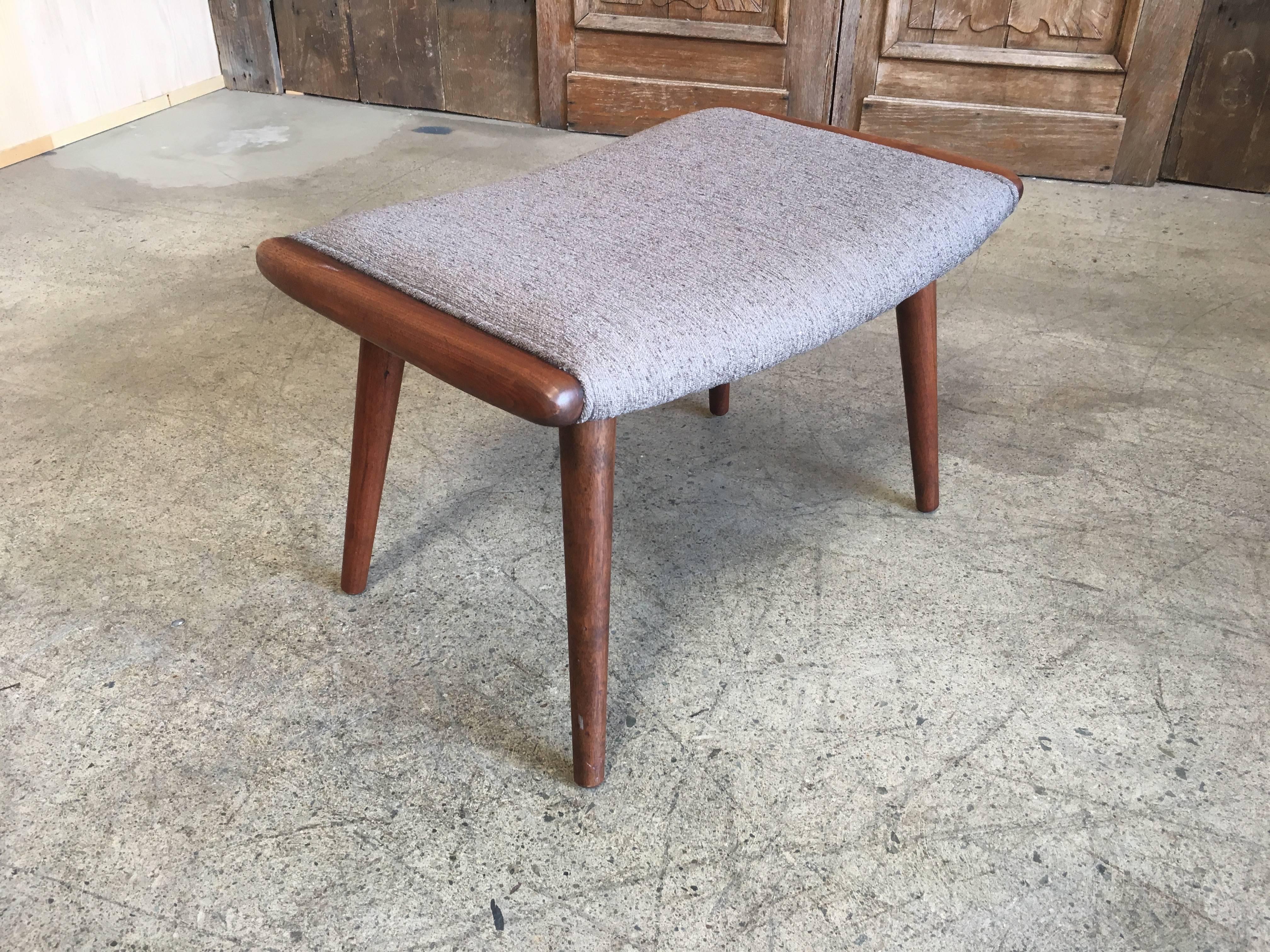 Fabric Danish Modern Ottoman