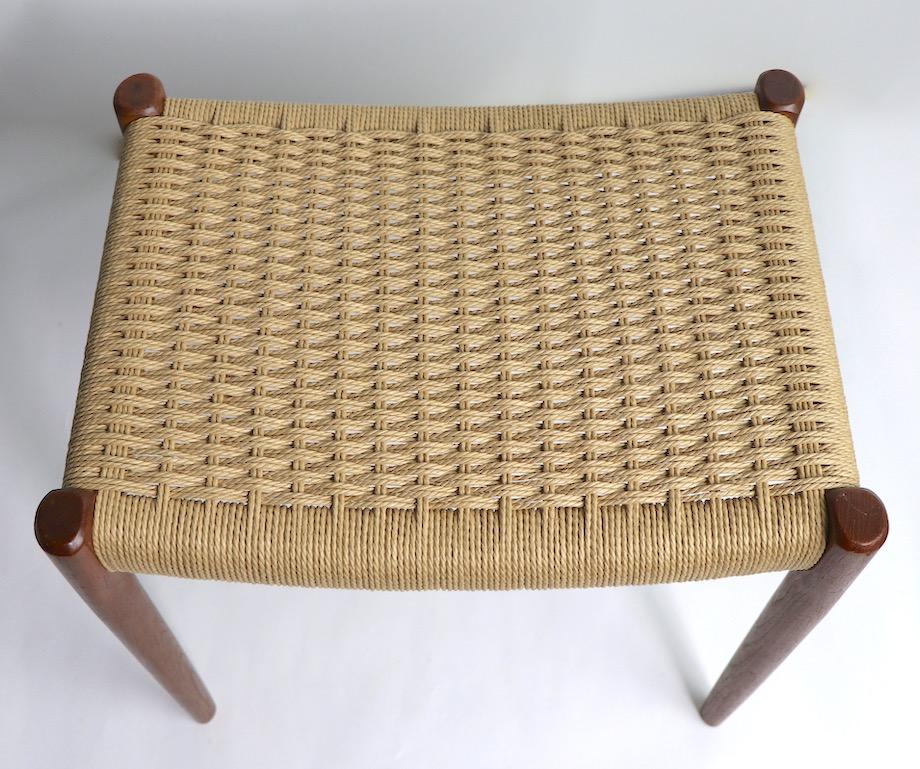 Danish Modern Ottoman Stool by J. L. Moller In Good Condition In New York, NY