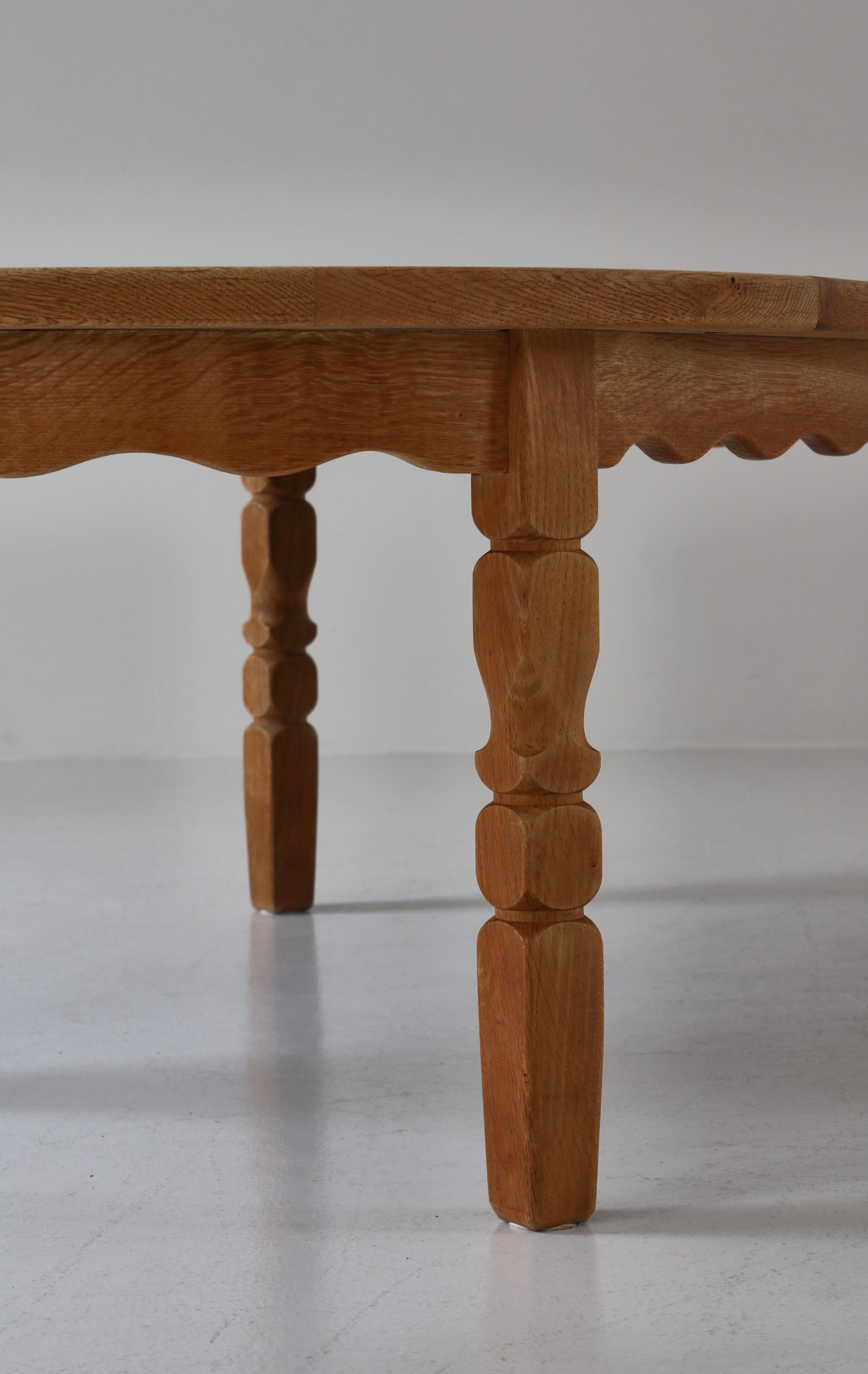 Danish Modern Oval Coffee Table in Oak & Ceramic Tiles by Henry Kjærnulf, 1960s For Sale 9