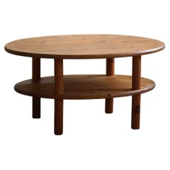Danish Modern Oval Coffee Table in Solid Pine, Rainer Daumiller, 1970s